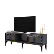 Móvel de TV – 150 cm – Antracite e Prata – Madeira