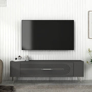 Móvel de TV – 120 cm x 48,2 cm x 26,4 cm – Antracite e Prata – Melamina