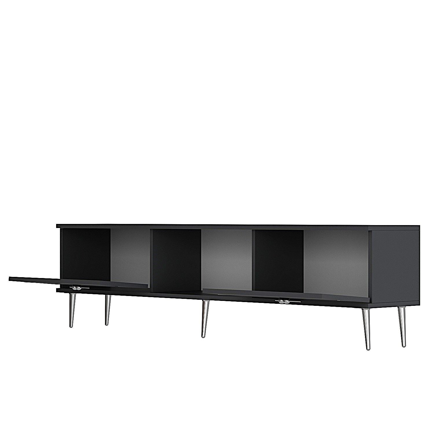 Móvel de TV – 150 cm x 40,6 cm x 29,6 cm – Antracite e Prata – Aglomerado