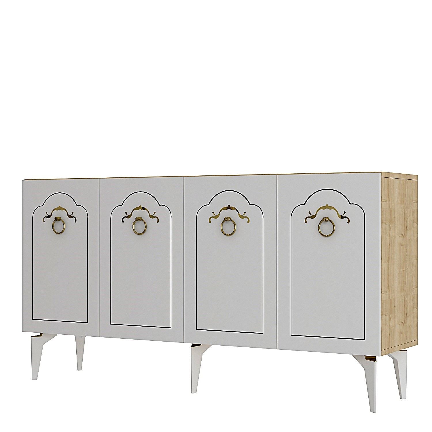 Aparador – 150cm – Carvalho Safira e Branco – Aglomerado