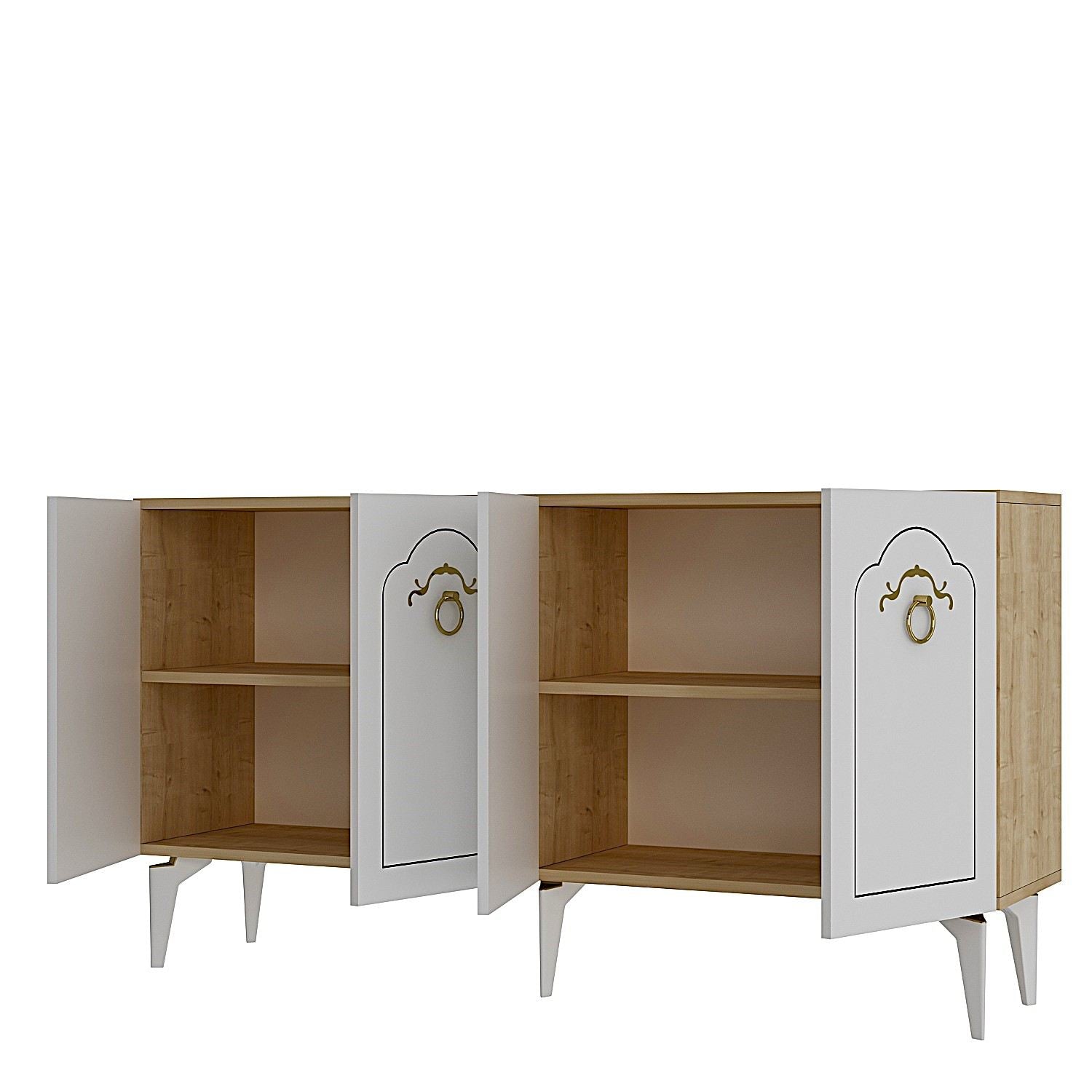 Aparador – 150cm – Carvalho Safira e Branco – Aglomerado