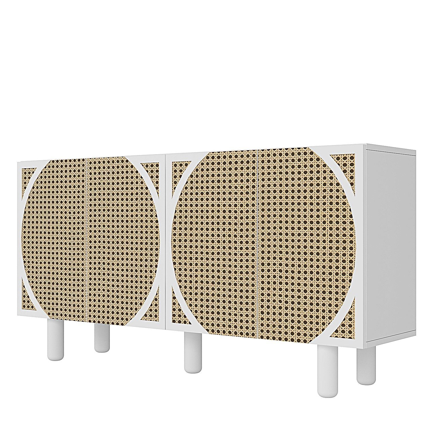 Aparador revestido de melamina – 150 cm x 75 cm – Branco e Hazeran