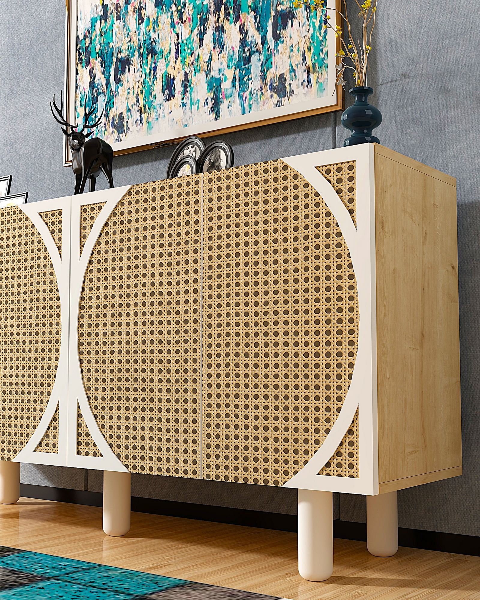 Aparador – 150 cm x 75 cm x 35 cm – Carvalho Safira e Hazeran – MDF