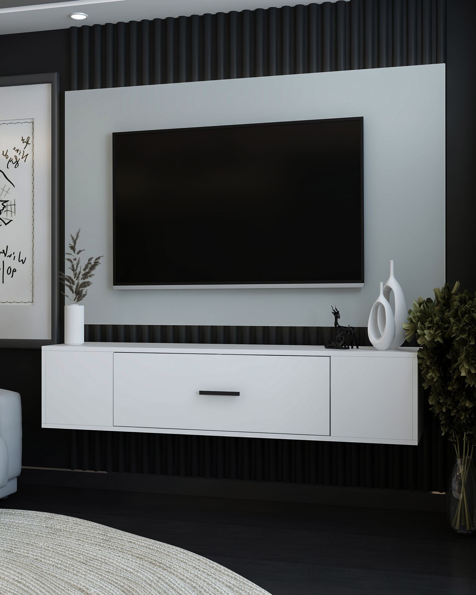 Móvel de TV – 150cm – Branco – MDF
