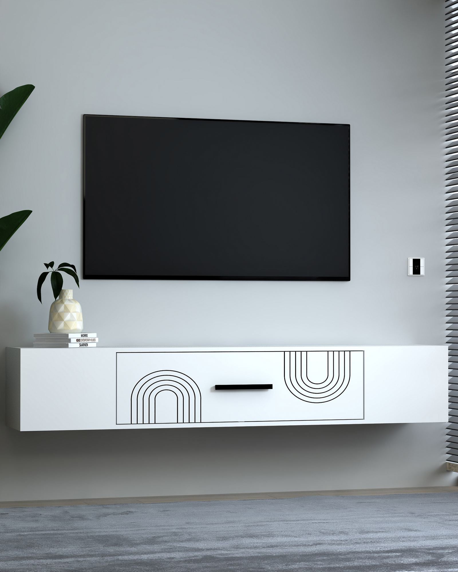 Móvel de TV – 150cm – Branco – MDF