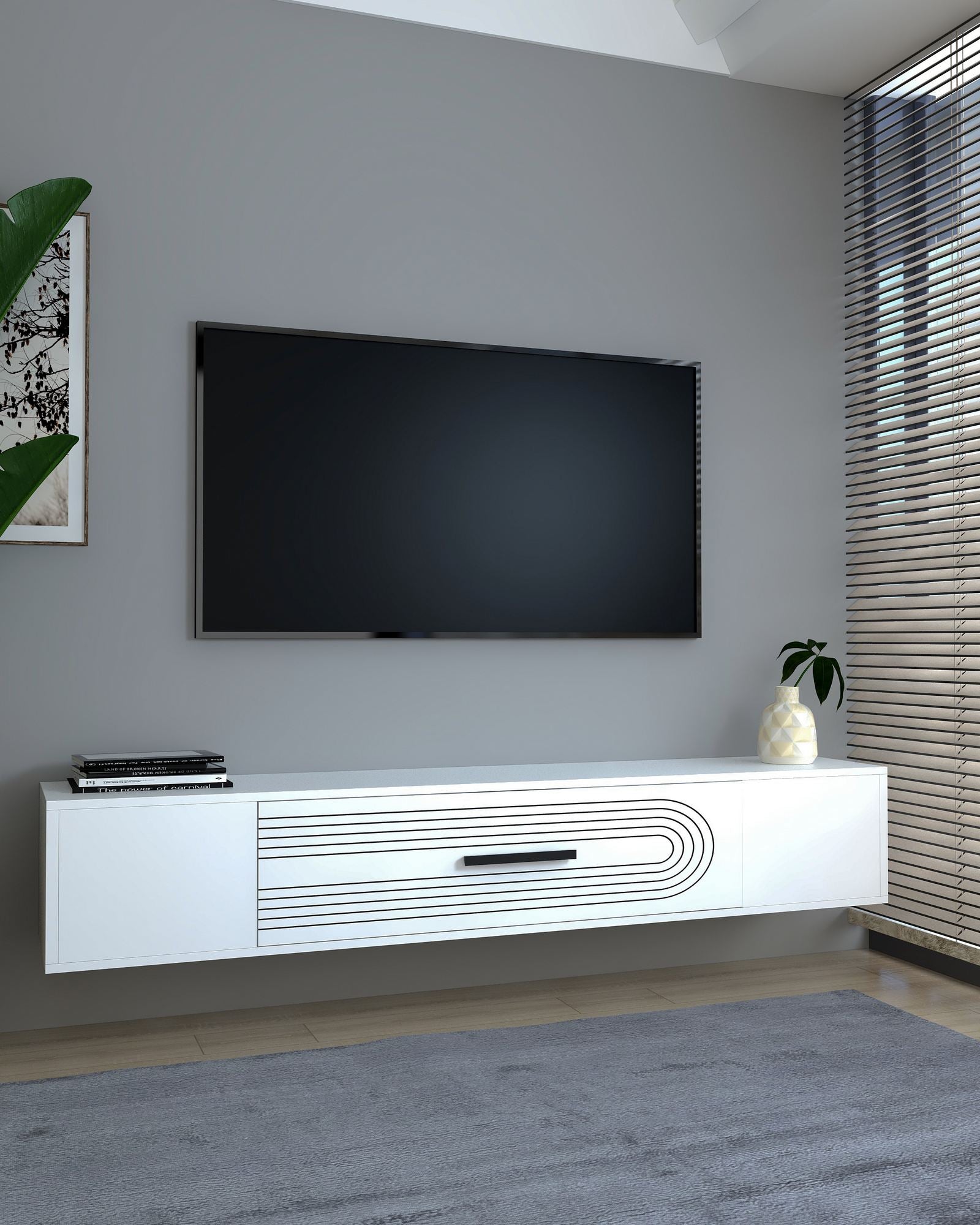 Móvel de TV – 150cm – Branco – MDF
