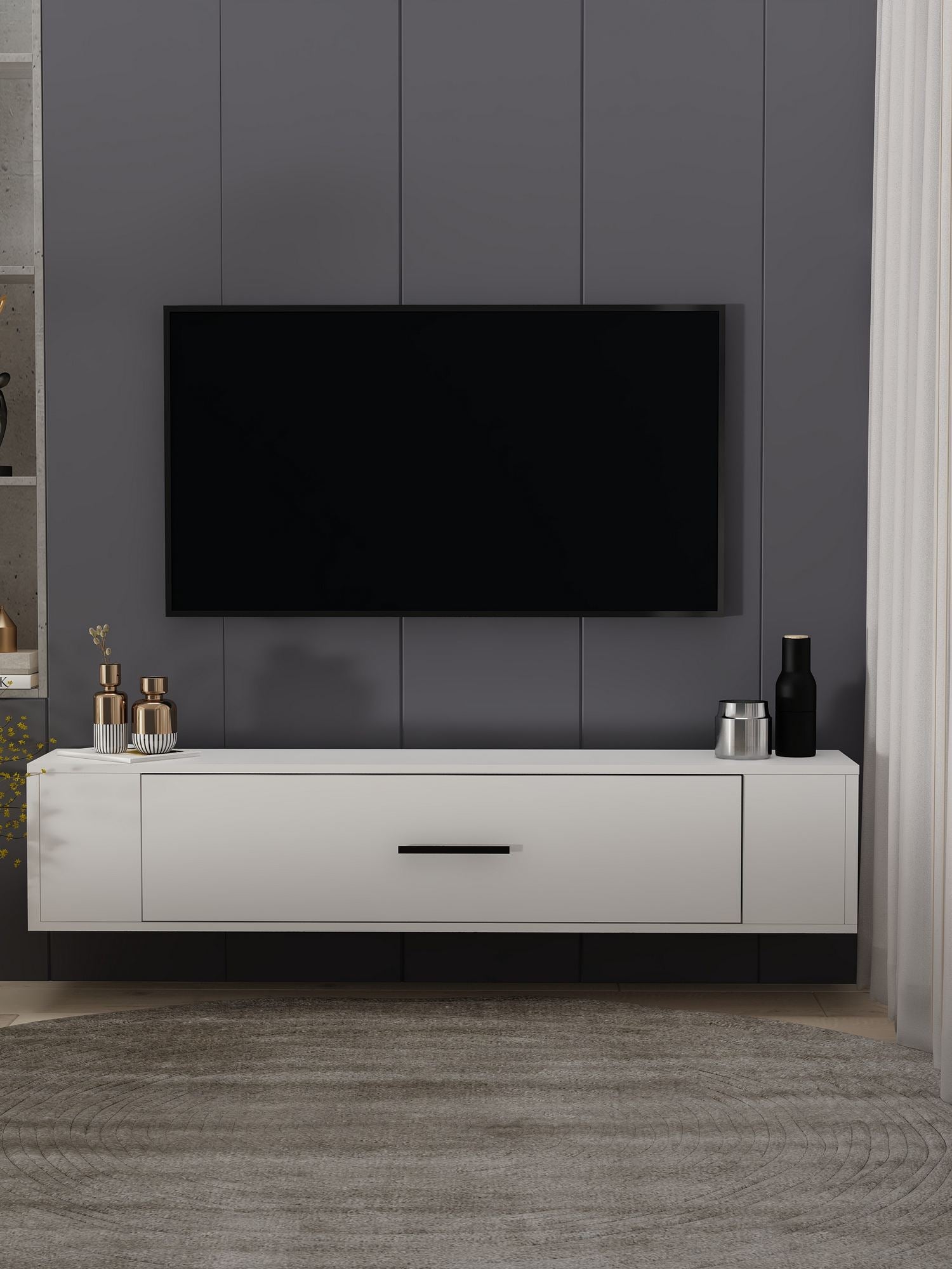 Móvel de TV – 120 cm x 33,2 cm x 26,4 cm – Branco – MDF