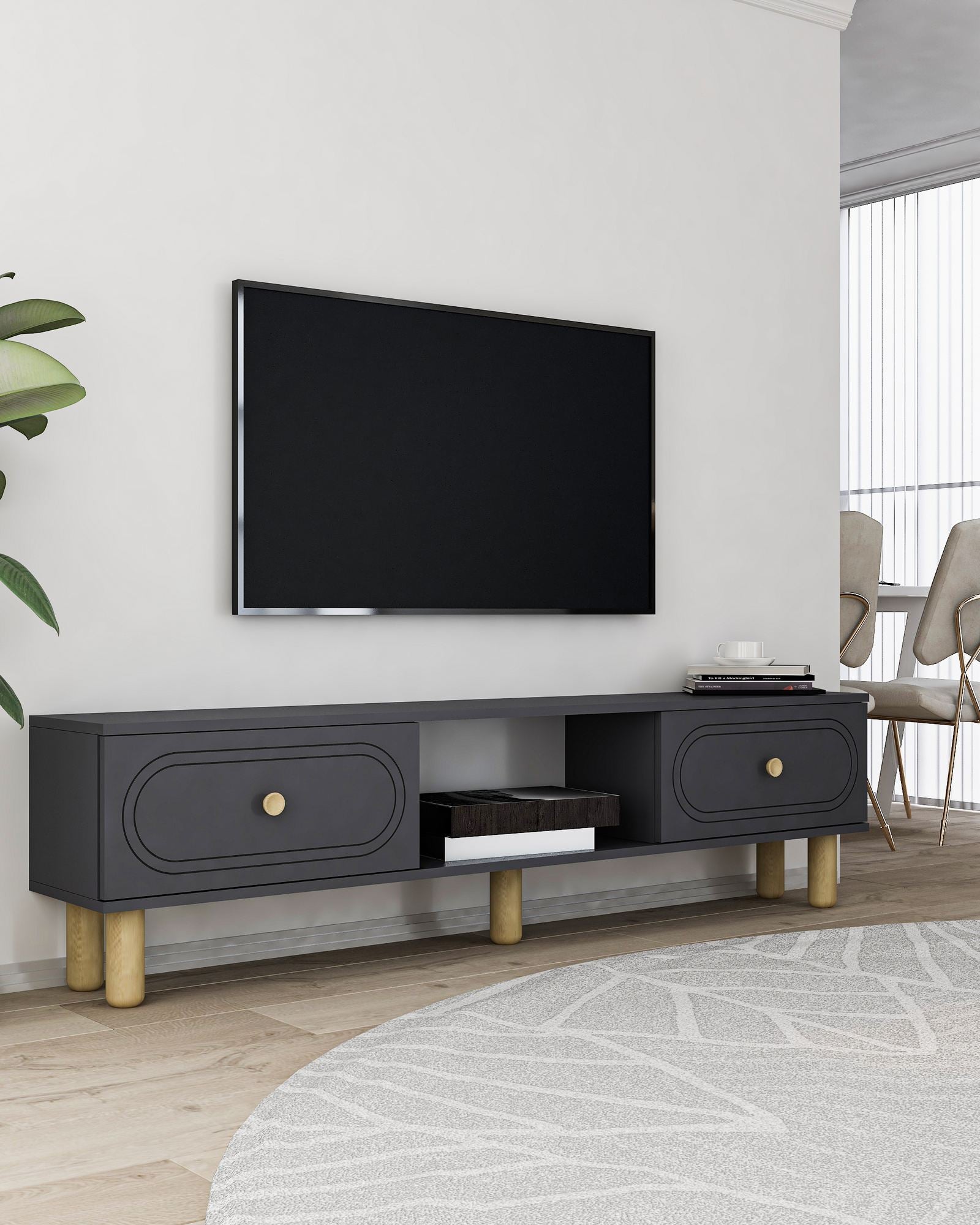 Móvel de TV – 150cm – Antracite – Aglomerado