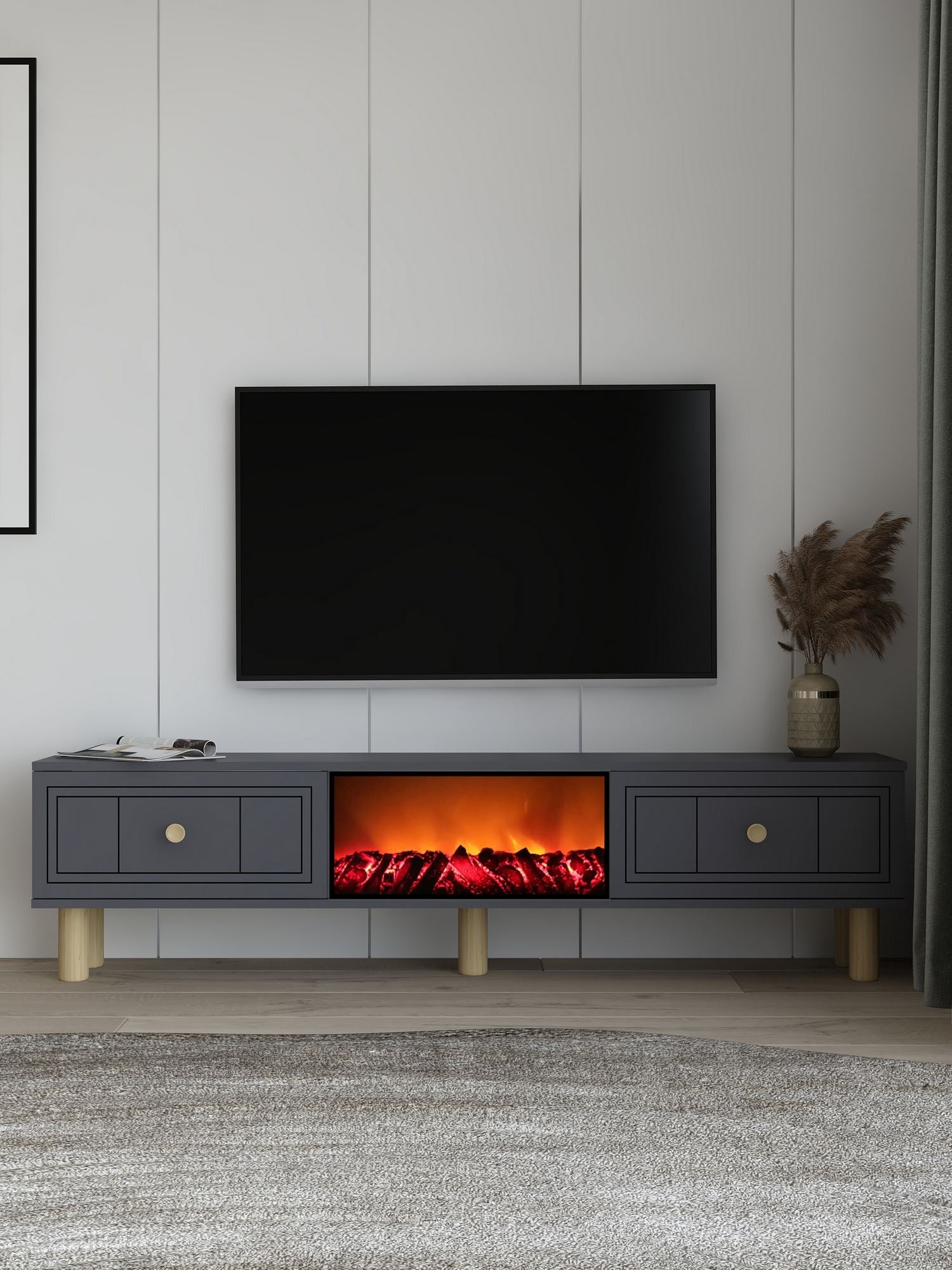 Móvel de TV – 150cm x 44,6cm x 29,6cm – Antracite – MDF