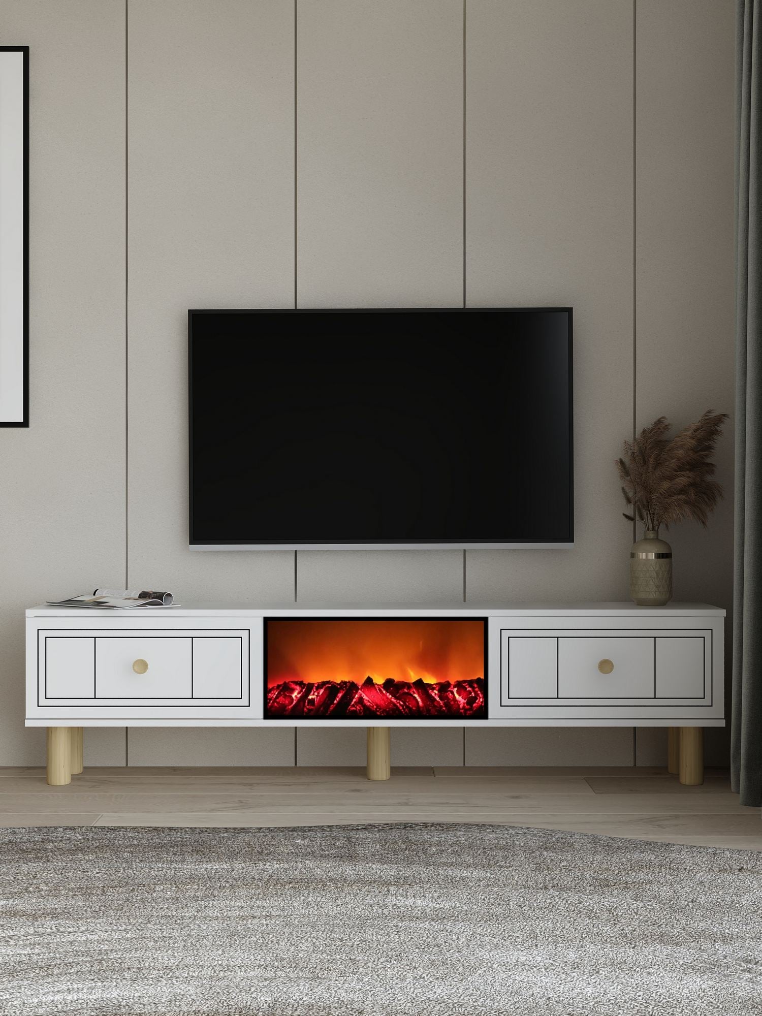 Móvel de TV – 150cm x 44,6cm x 29,6cm – Branco – MDF