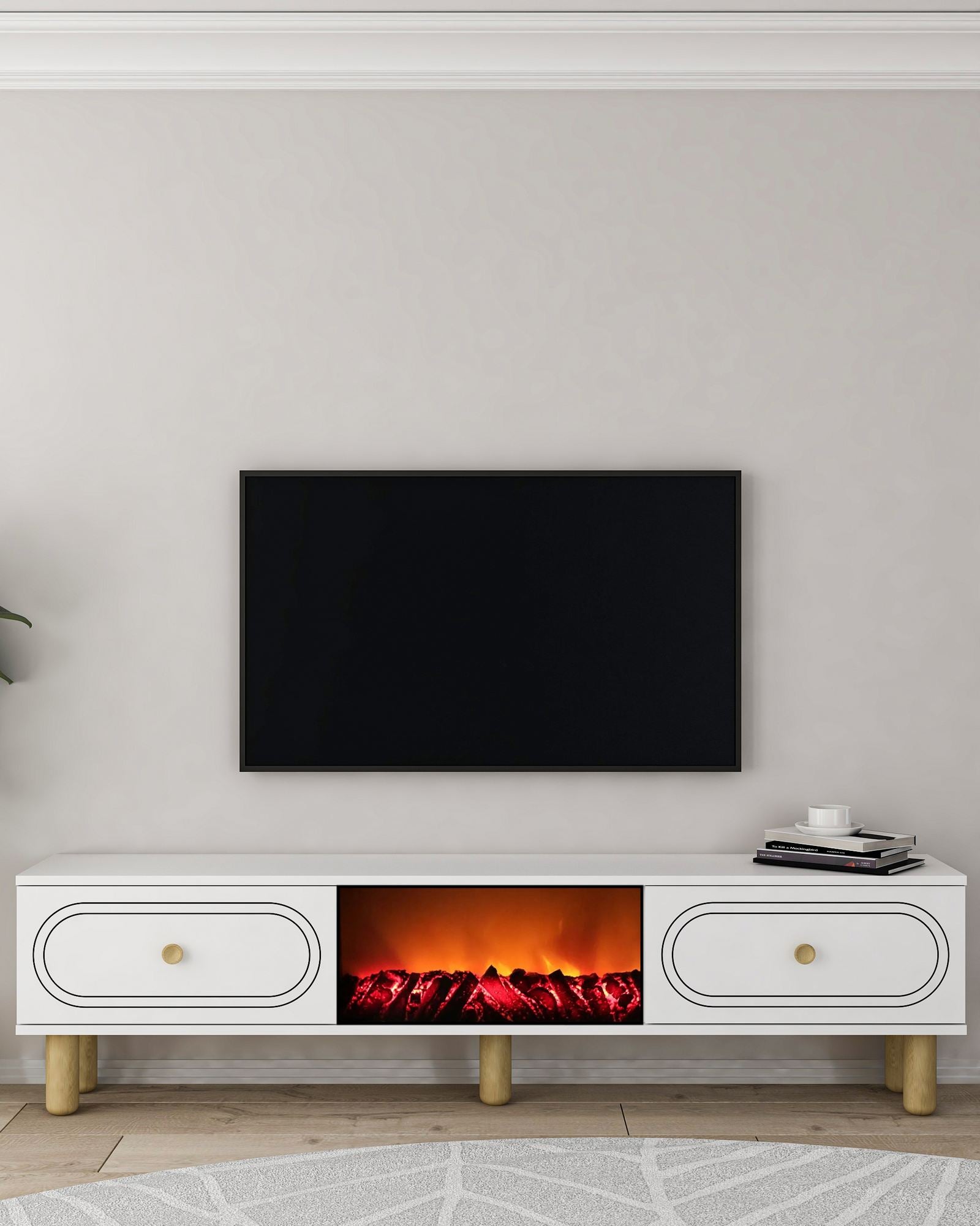 Móvel de TV – 150cm x 44,6cm x 29,6cm – Branco – MDF