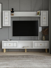 Estante para TV – 150cm x 44,6cm x 29,6cm – Branco – Melamina