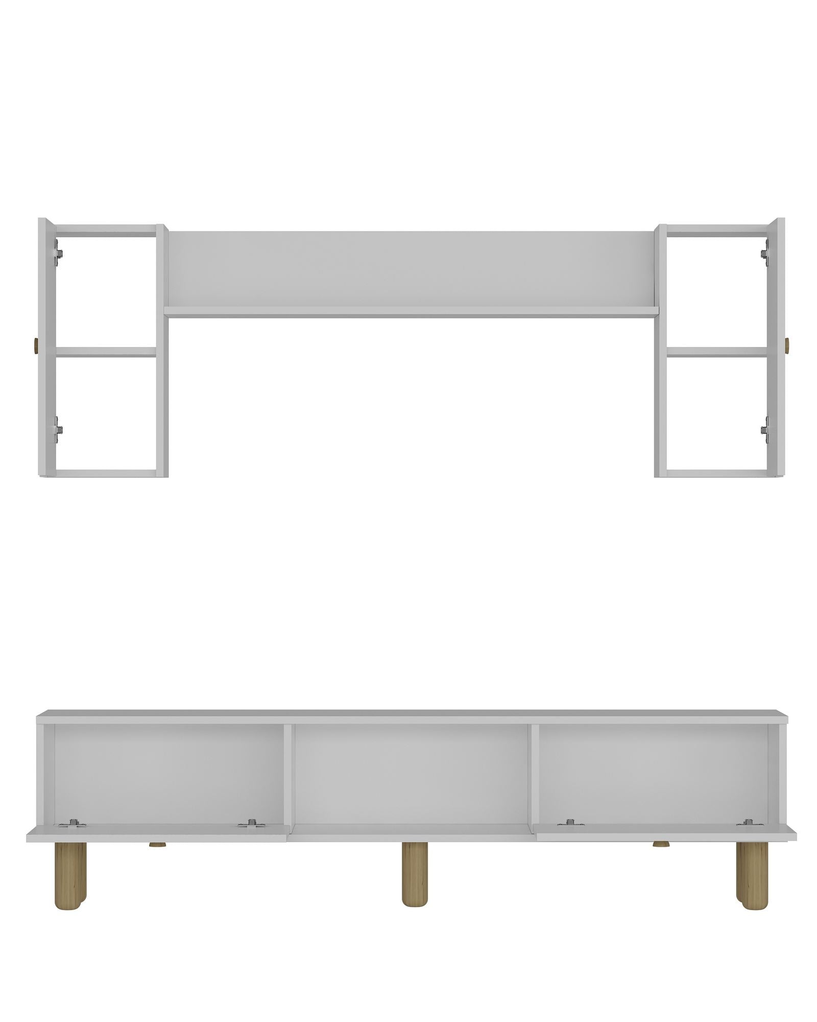 Estante para TV – 150cm x 44,6cm x 29,6cm – Branco – Melamina