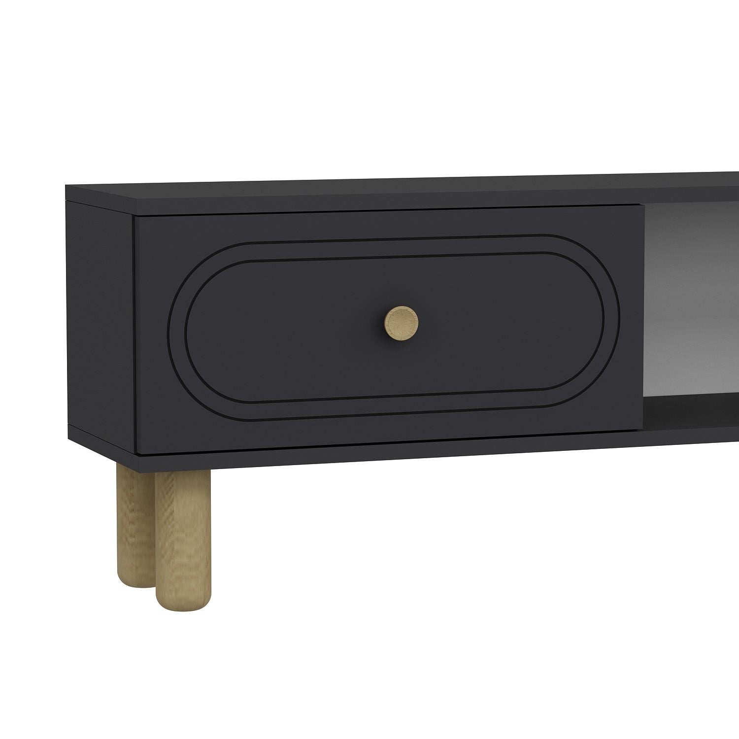 Móvel de TV – 150 cm x 44,6 cm x 29,6 cm – antracite – aglomerado revestido de melamina