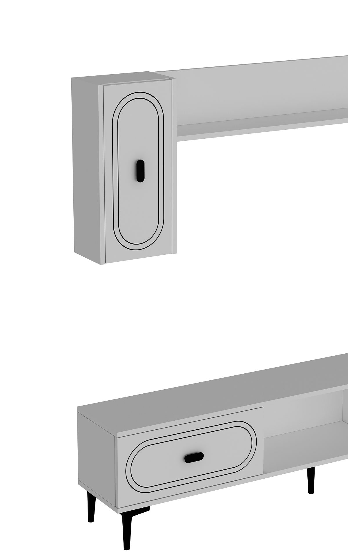 Estante para TV – 150cm x 44,6cm x 29,6cm – Branco – Painel de partículas com melamina