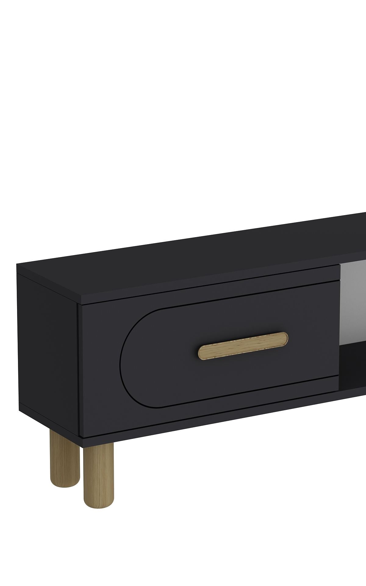 Estante para TV – 150 cm x 44,6 cm x 29,6 cm – Antracite e Carvalho Safira – Melamina