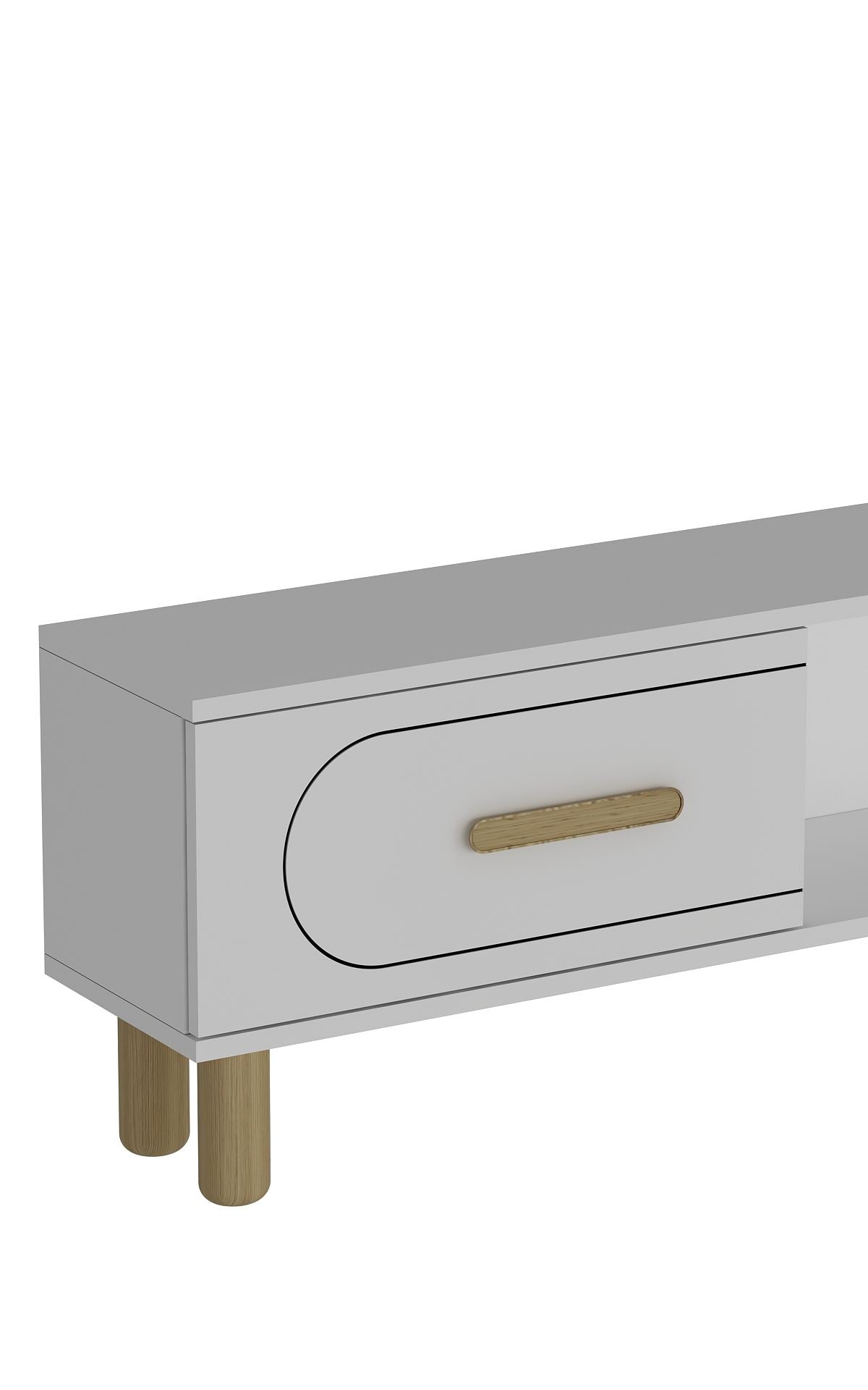 Estante para TV – 150 cm x 44,6 cm x 29,6 cm – Branco e Carvalho Safira – MDF