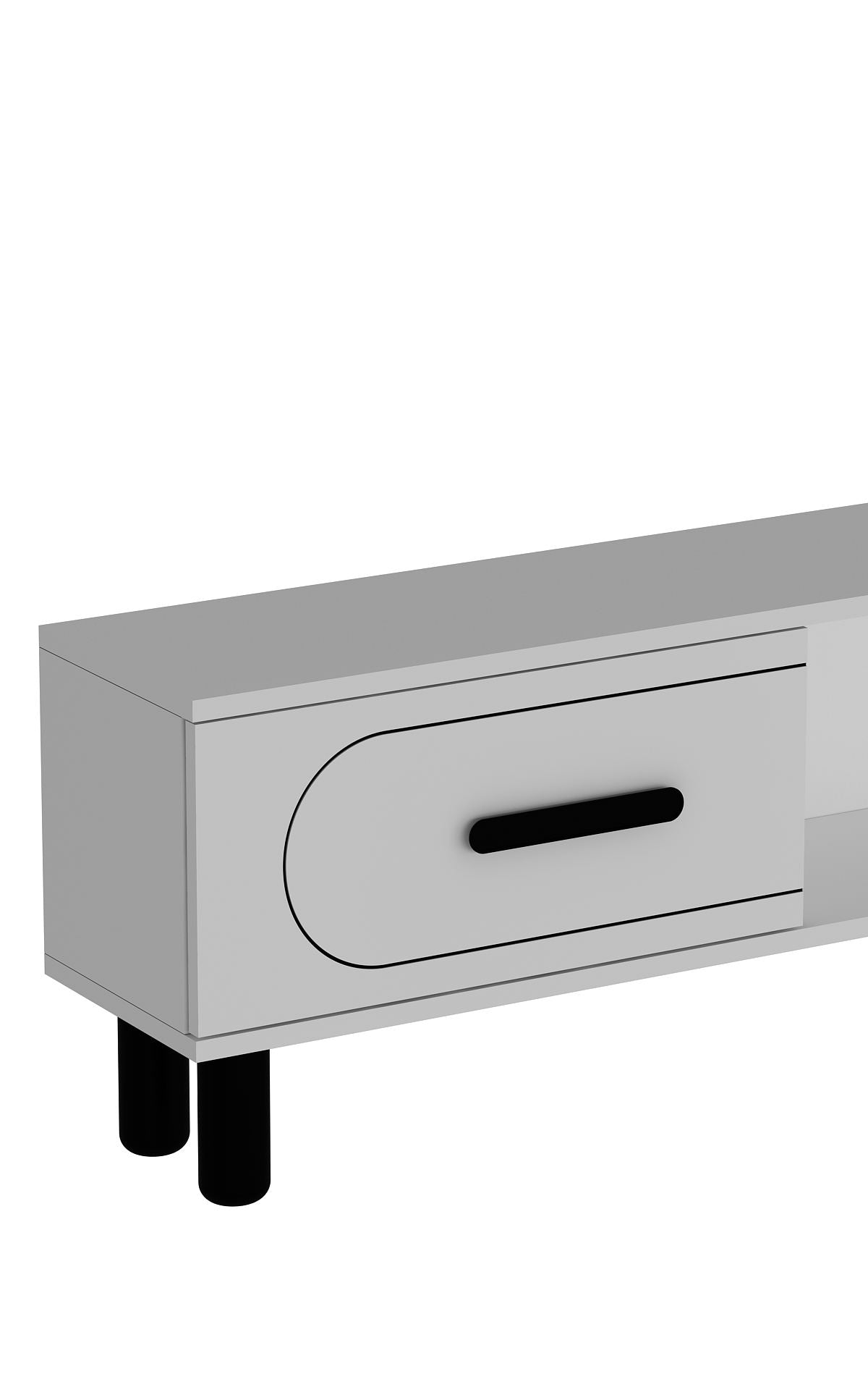 Móvel de TV – 150 cm – Branco e Preto – MDF