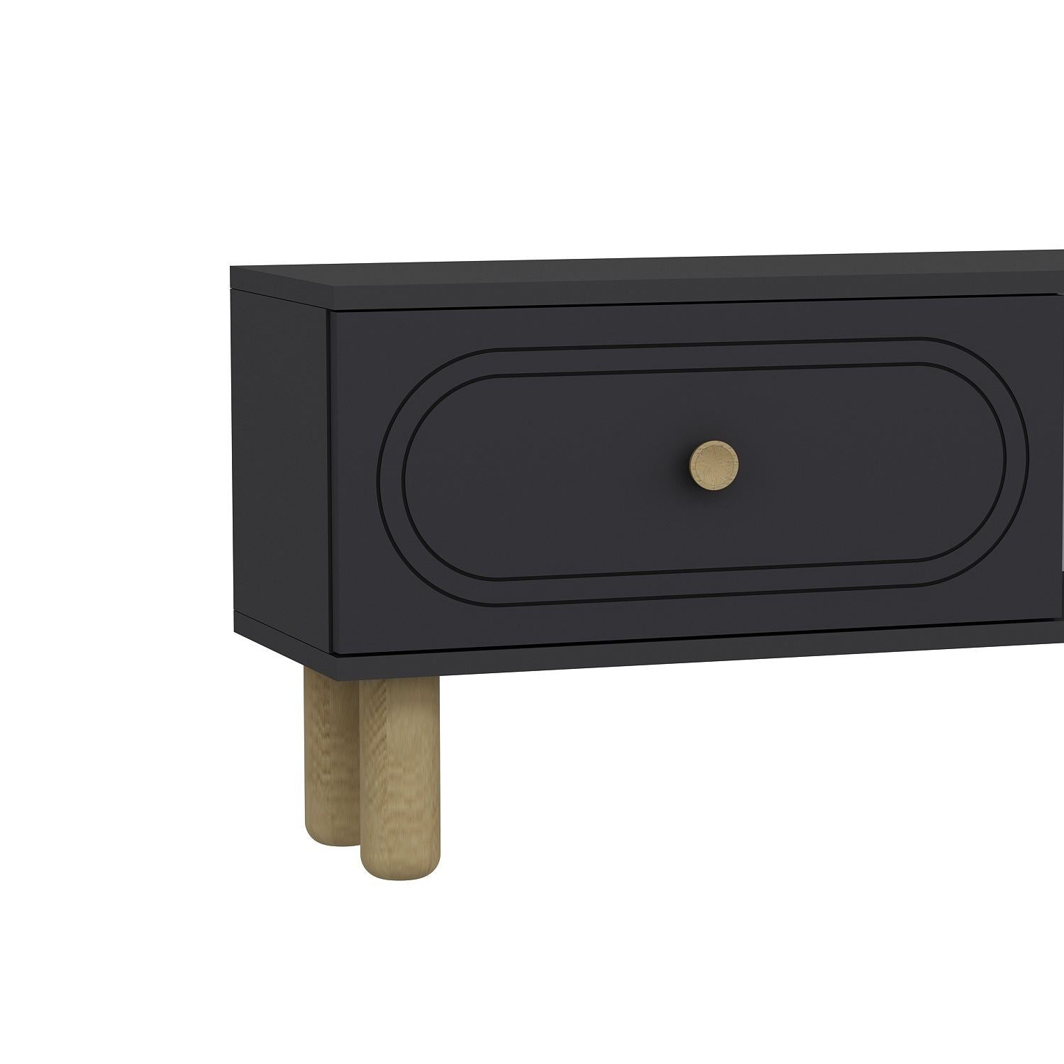 Estante para TV – 150 cm x 44,6 cm x 29,6 cm – Antracite – MDF 100% revestido de melamina