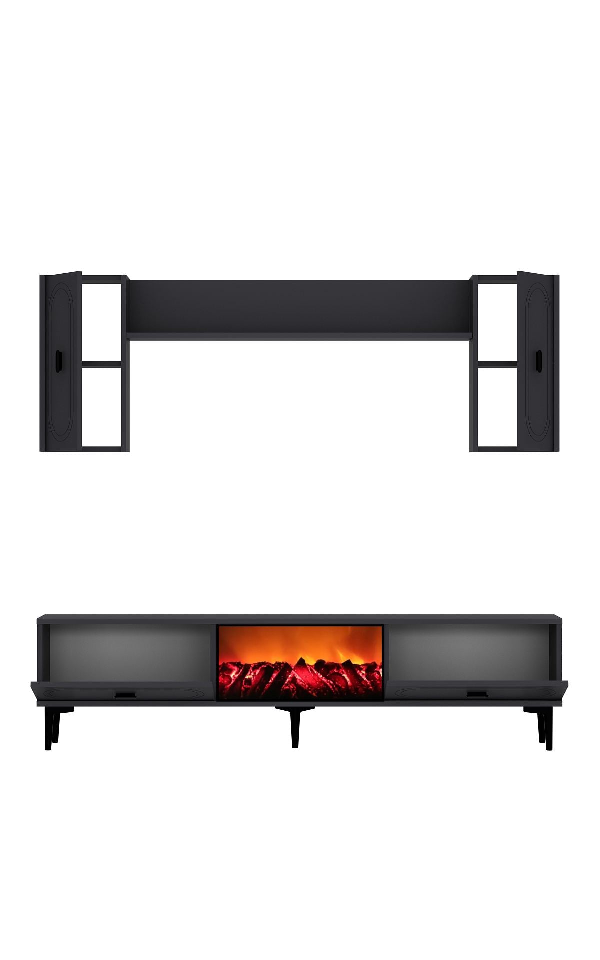 Estante para TV – 150 cm x 44,6 cm x 29,6 cm – Antracite – MDF