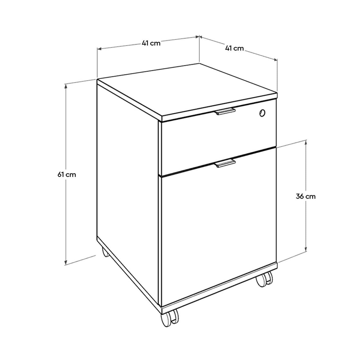 Armário multiusos – 41cm x 61cm x 41cm – Sonomo – Painéis de partículas revestidos a melamina
