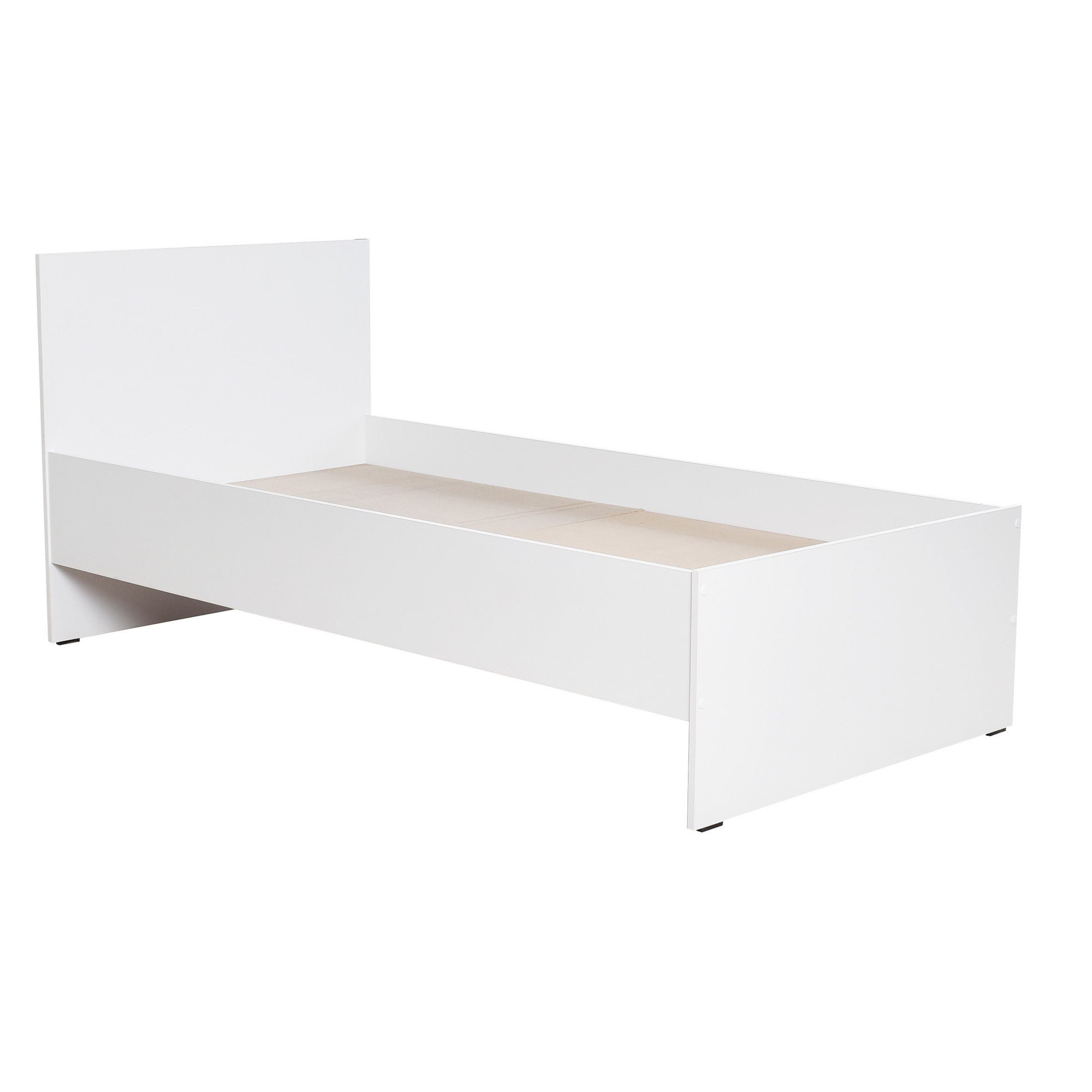 Cama Individual Branca 96cm - Estrutura Resistente em Melamina para Colchão 90x190cm