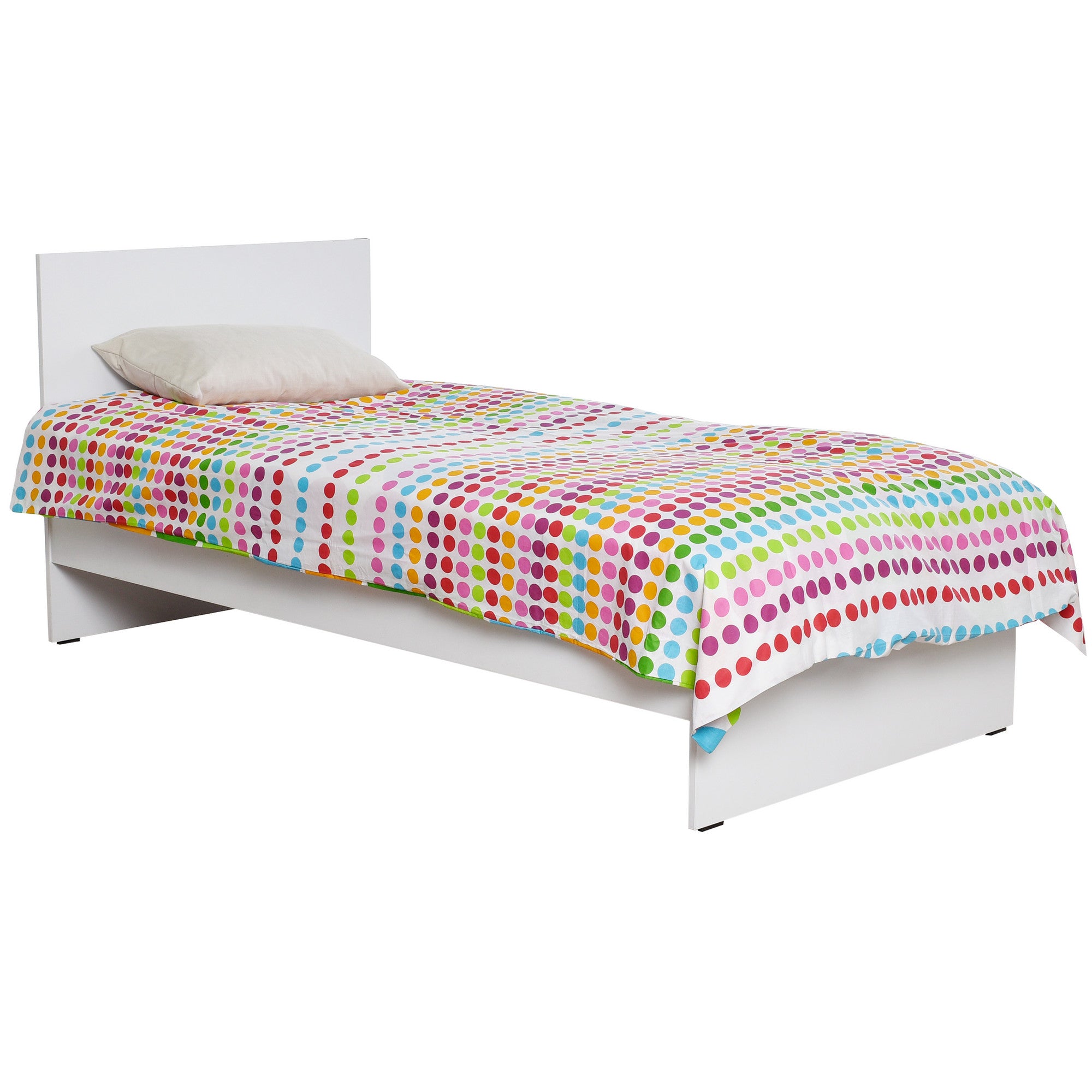 Cama Individual Branca 96cm - Estrutura Resistente em Melamina para Colchão 90x190cm