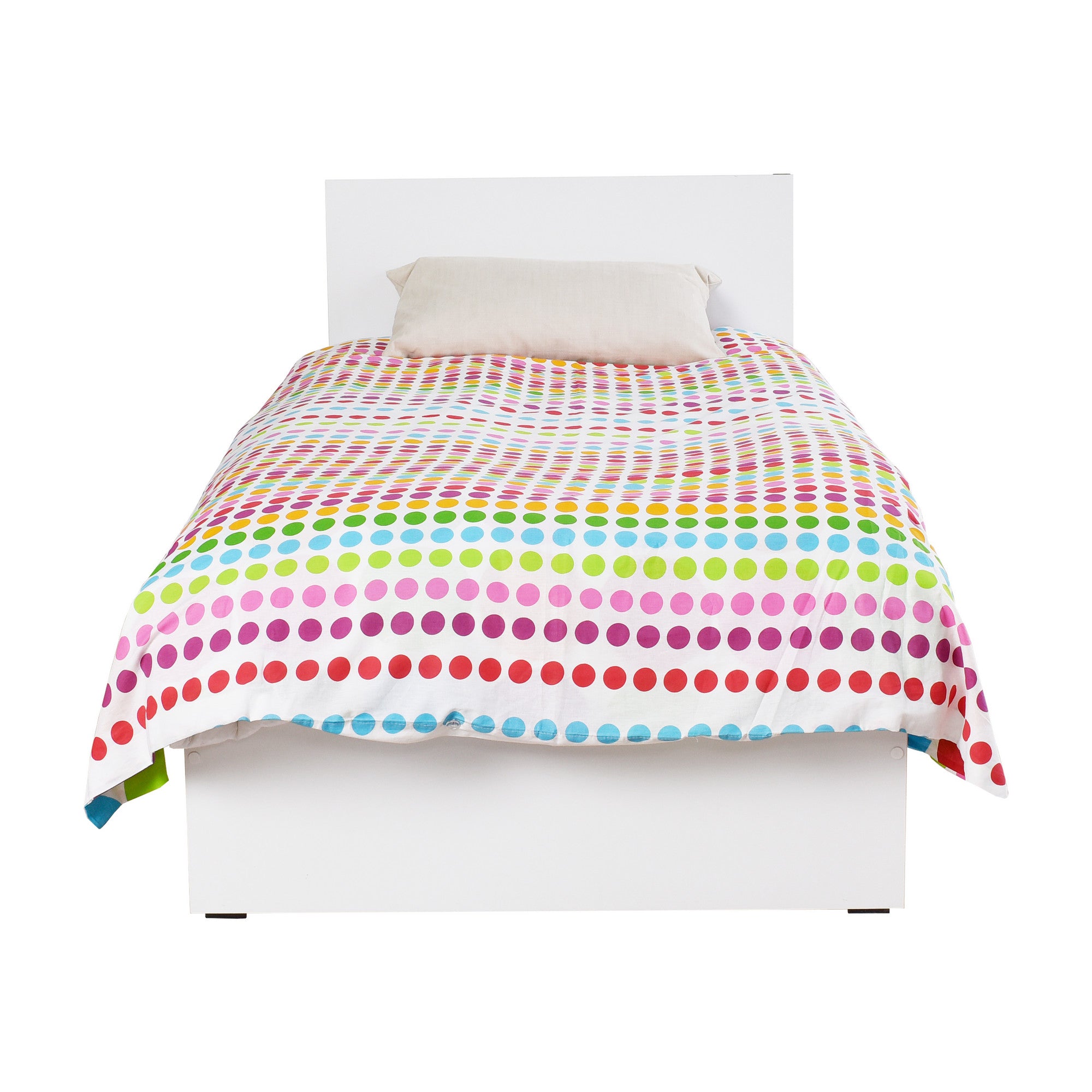 Cama Individual Branca 96cm - Estrutura Resistente em Melamina para Colchão 90x190cm