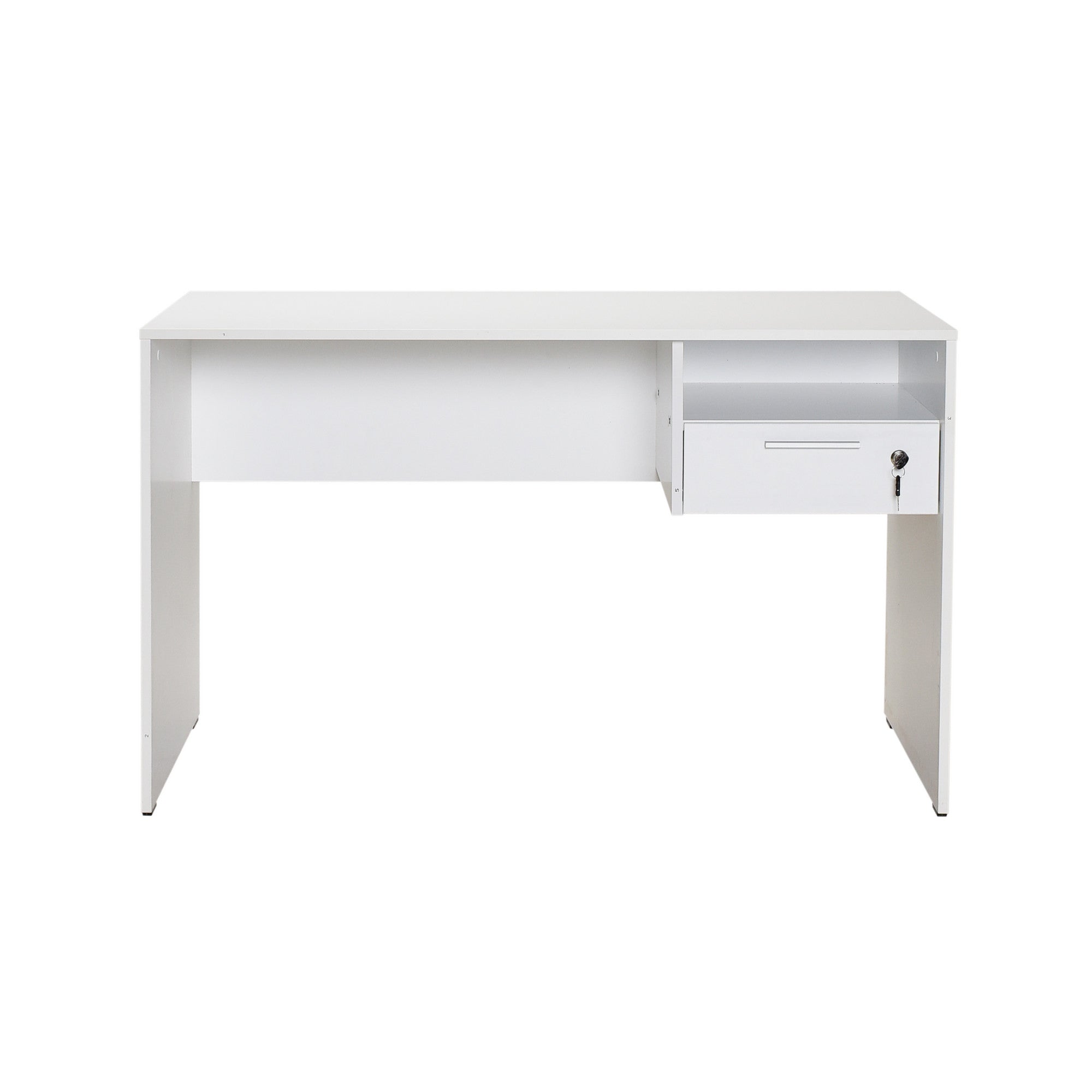Secretária de Estudo – 120 cm x 75 cm x 60 cm – Branco – Painel de partículas revestido a melamina
