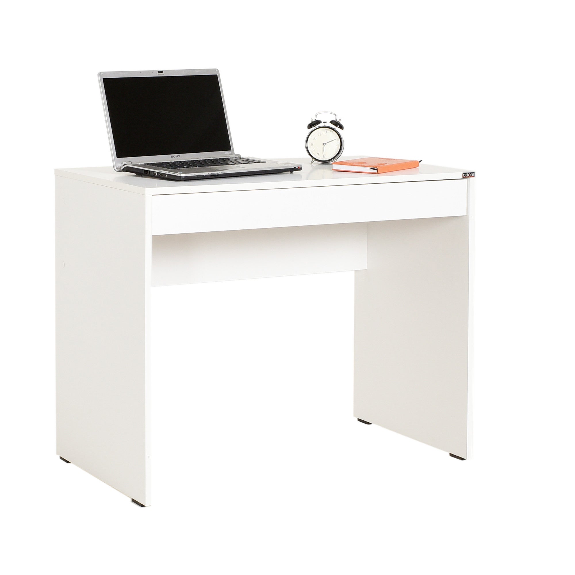Secretária de Estudo Branca Diamante 90cm com Gaveta para Teclado e Fixação de Parede - Melamina 16mm