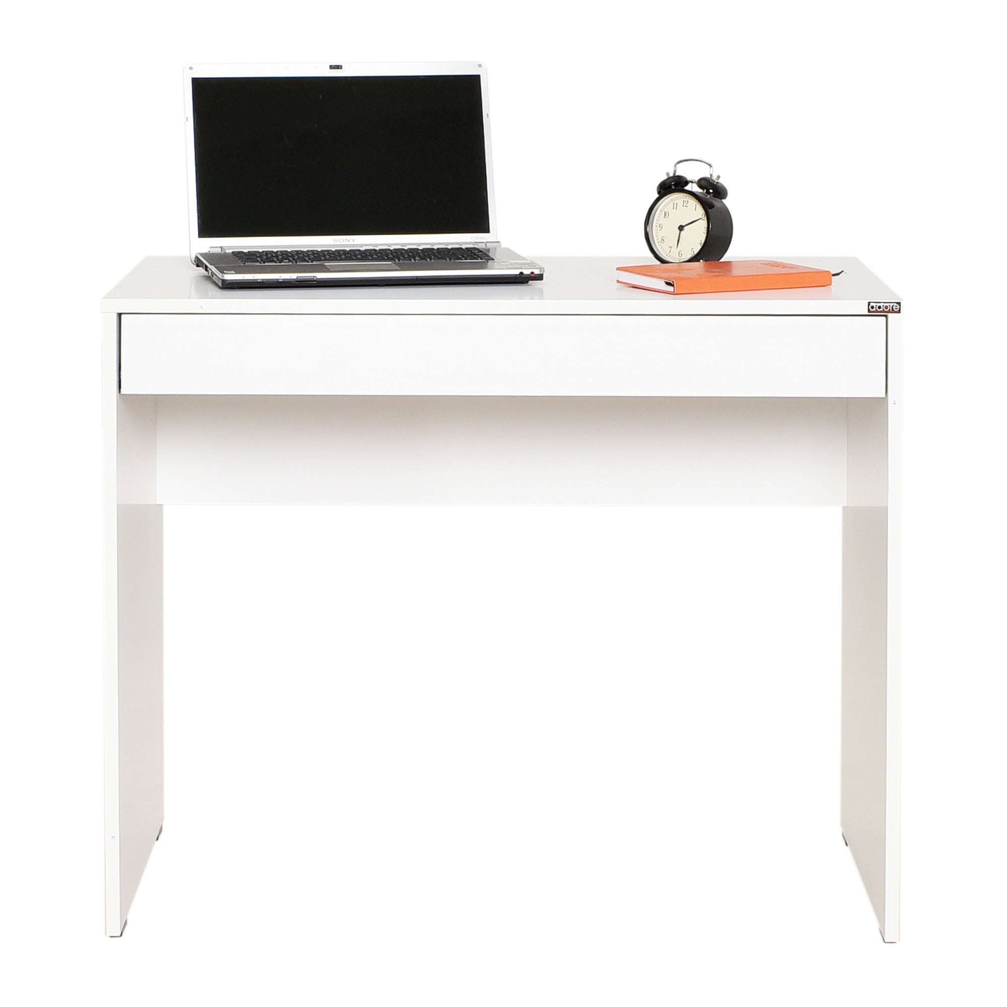 Secretária de Estudo Branca Diamante 90cm com Gaveta para Teclado e Fixação de Parede - Melamina 16mm