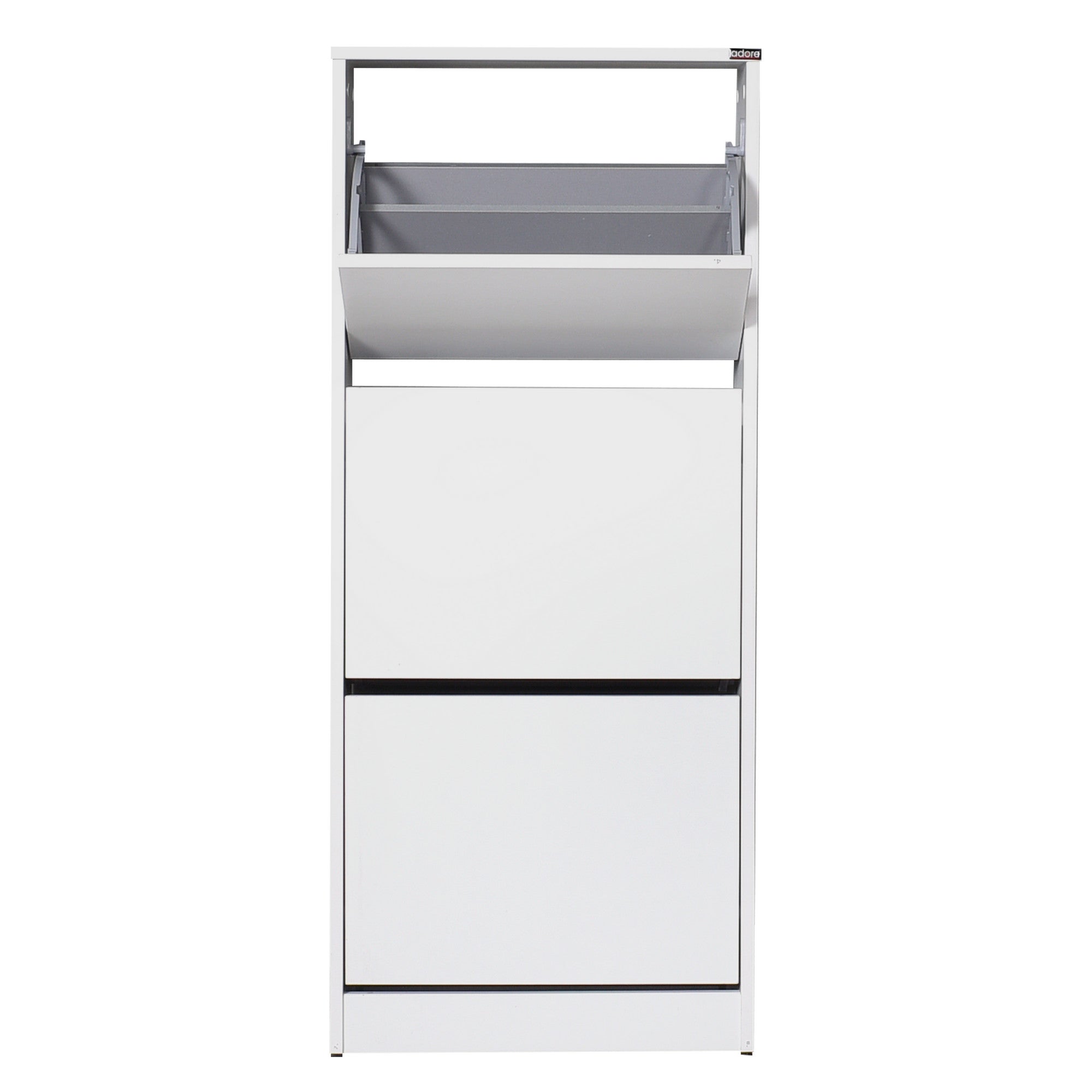 Sapateira Branca com 3 Gavetas e Prateleiras - Fixação na Parede - 119cm Altura