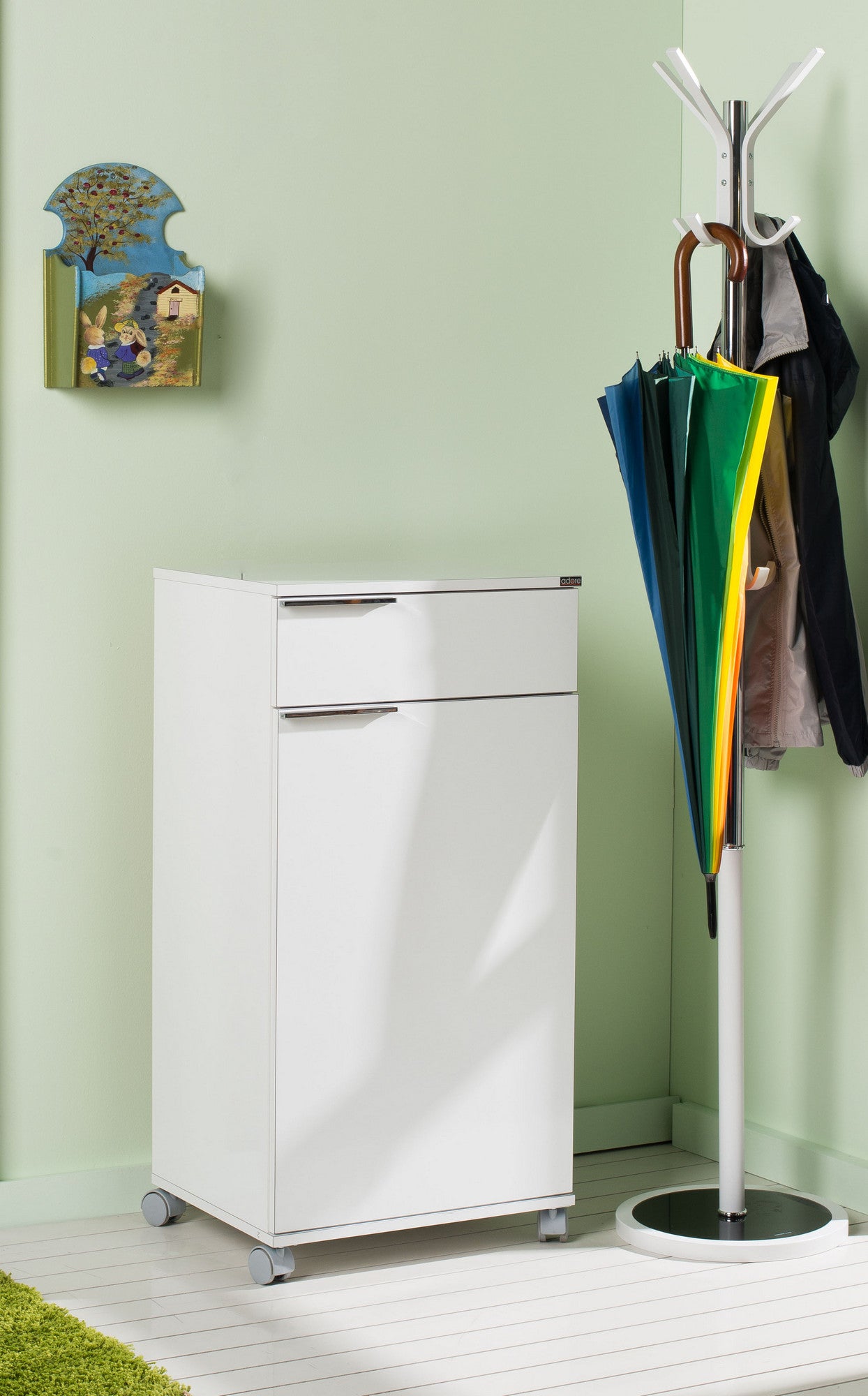 Armário multiuso – 50cm largura, 100cm altura, 40cm profundidade – Branco – Painel de partículas revestido a melamina