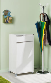 Armário multiuso – 50cm largura, 100cm altura, 40cm profundidade – Branco – Painel de partículas revestido a melamina