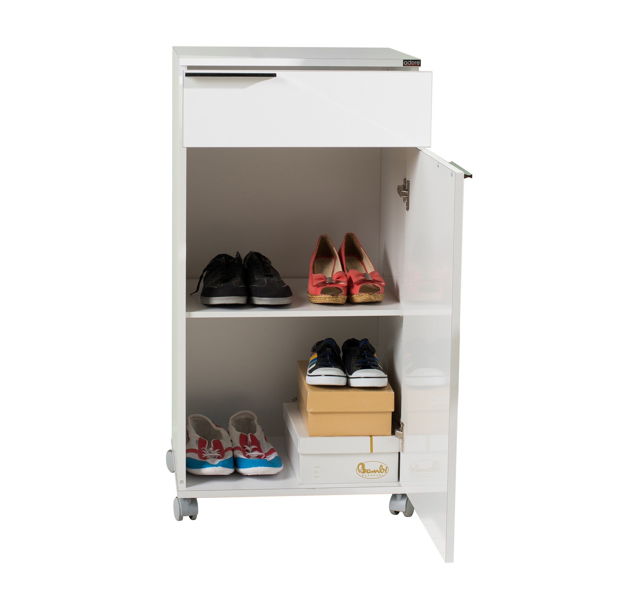 Armário multiuso – 50cm largura, 100cm altura, 40cm profundidade – Branco – Painel de partículas revestido a melamina