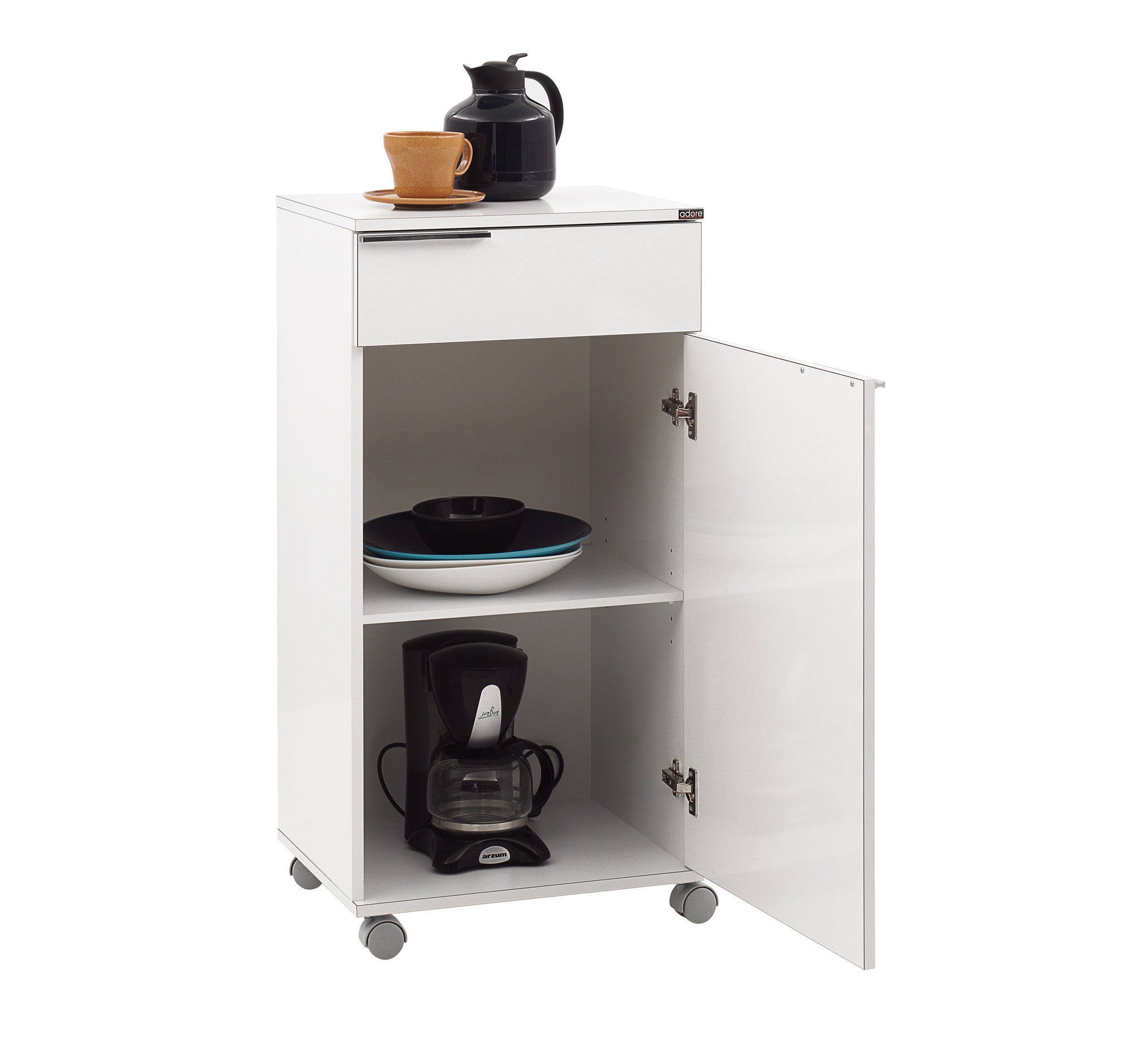 Armário multiuso – 50cm largura, 100cm altura, 40cm profundidade – Branco – Painel de partículas revestido a melamina