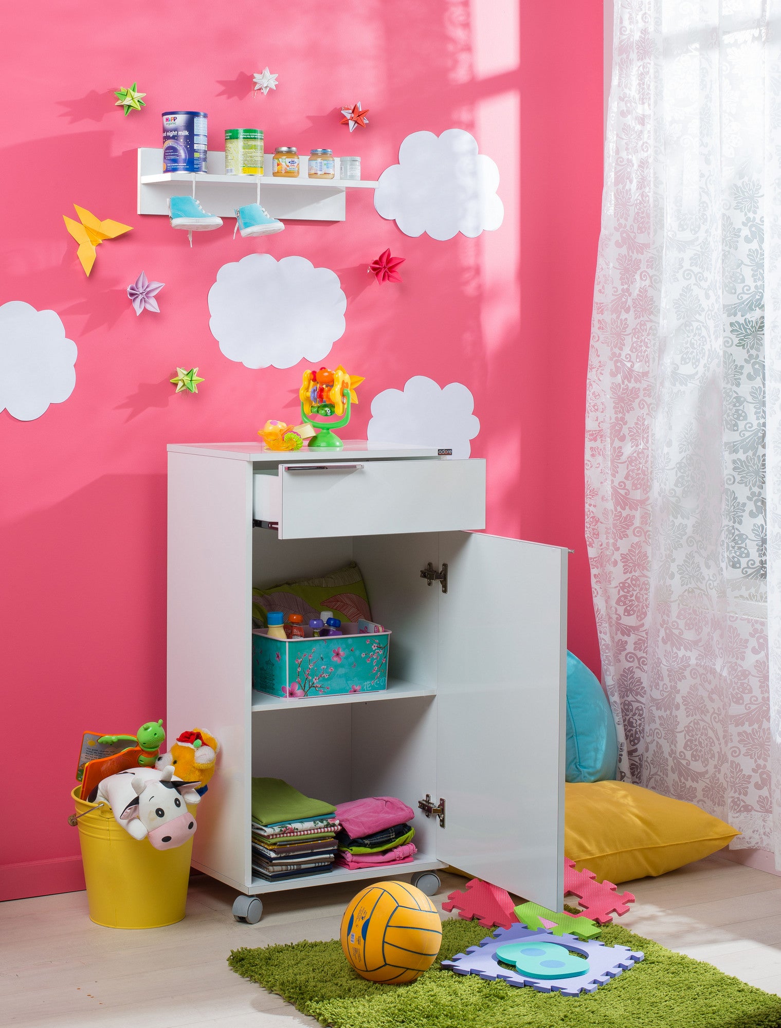 Armário multiuso – 50cm largura, 100cm altura, 40cm profundidade – Branco – Painel de partículas revestido a melamina