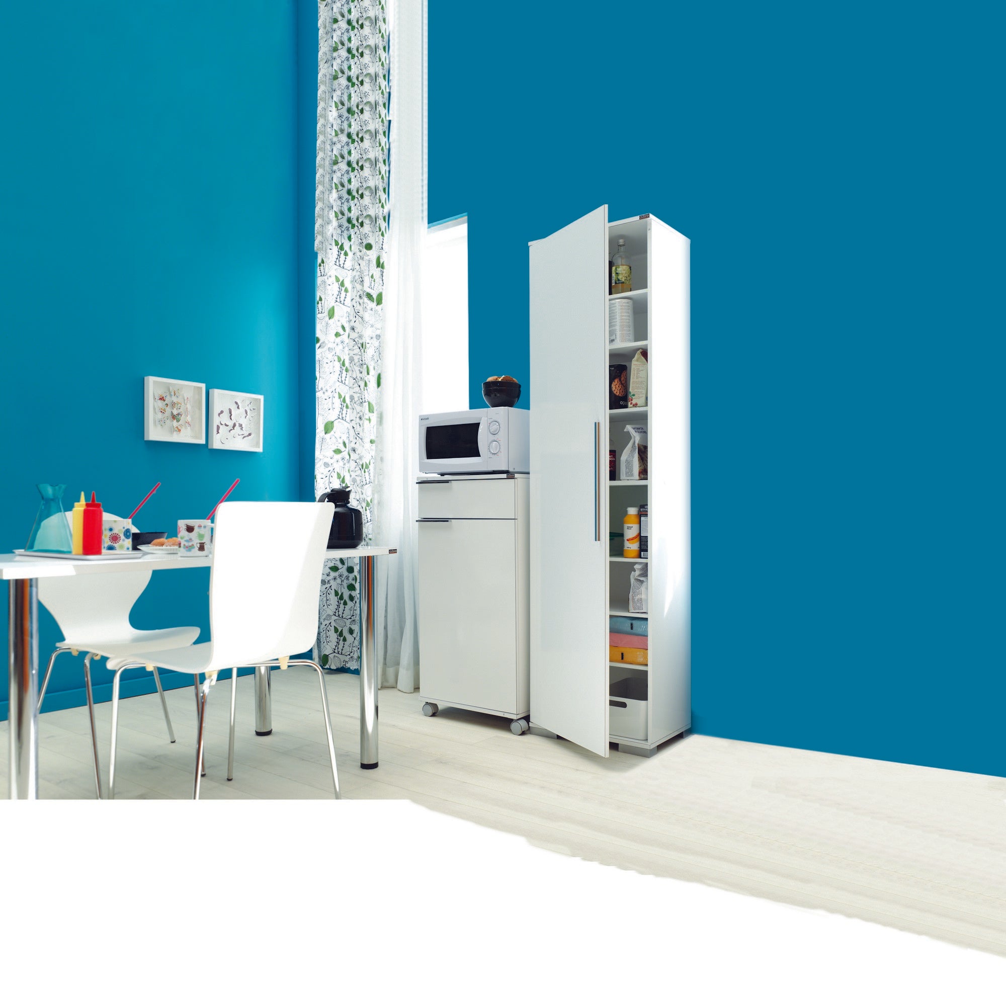 Armário Multiusos Branco 187cm - Prateleiras Ajustáveis e Fixação na Parede