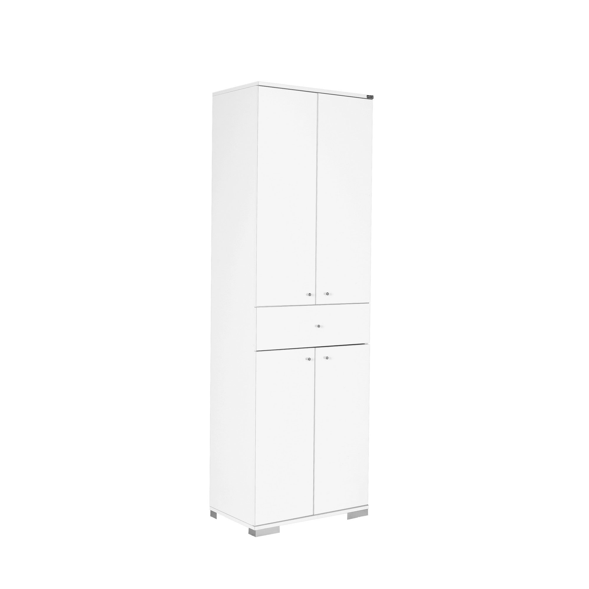 Armário Multiusos Branco 187cm - 1 Gaveta e Múltiplas Prateleiras - Fixação na Parede