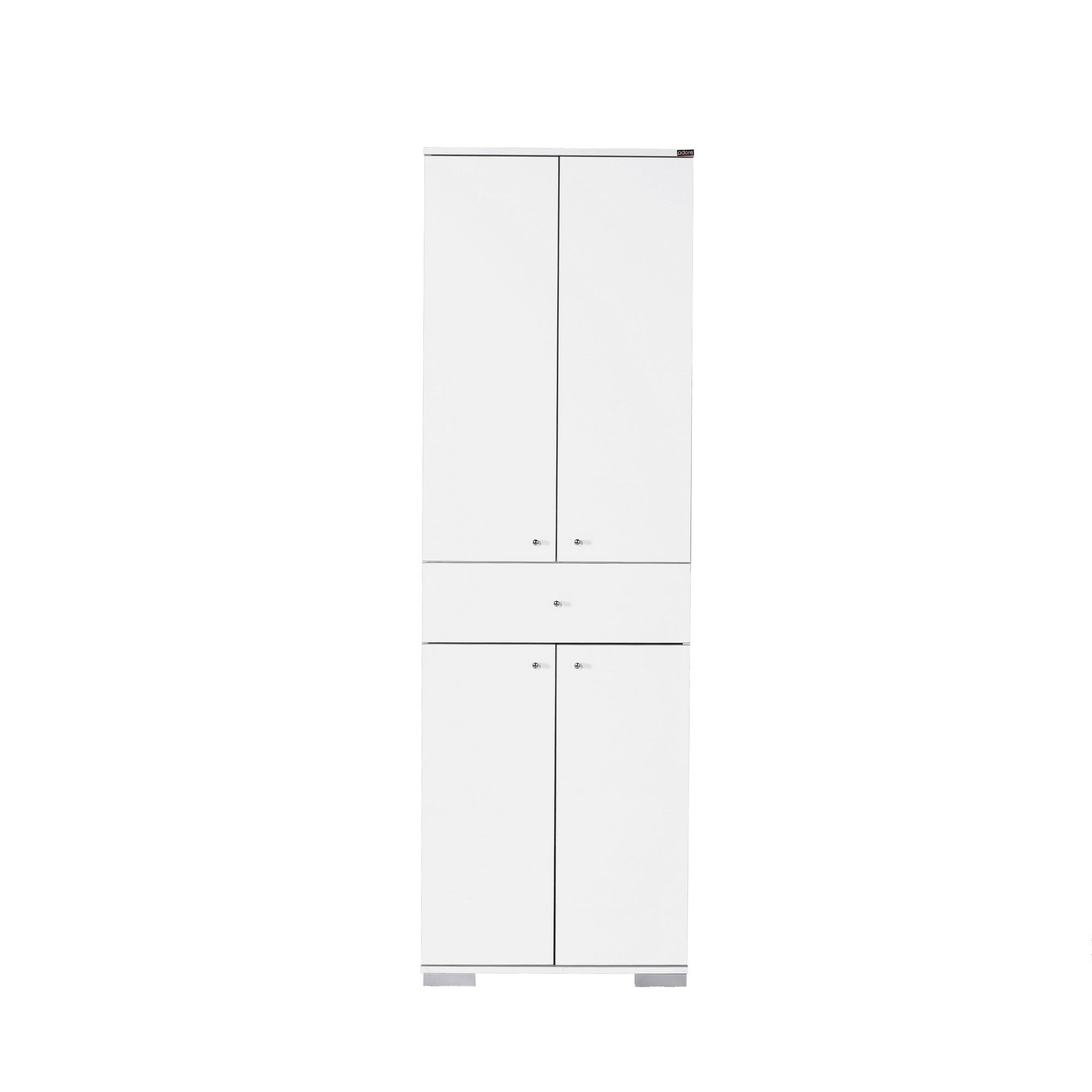 Armário Multiusos Branco 187cm - 1 Gaveta e Múltiplas Prateleiras - Fixação na Parede