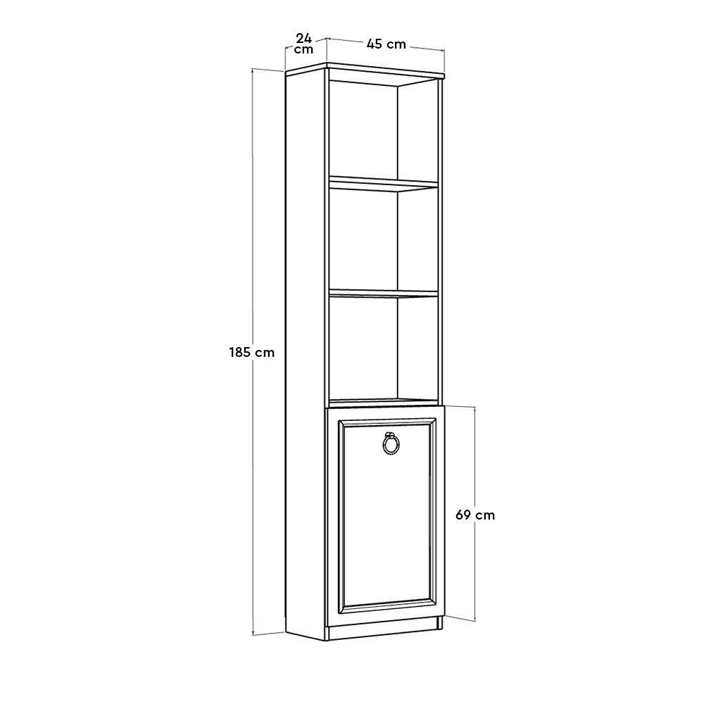Estante Branca de Parede com Múltiplas Prateleiras - 185cm de Altura, Melamina Resistente