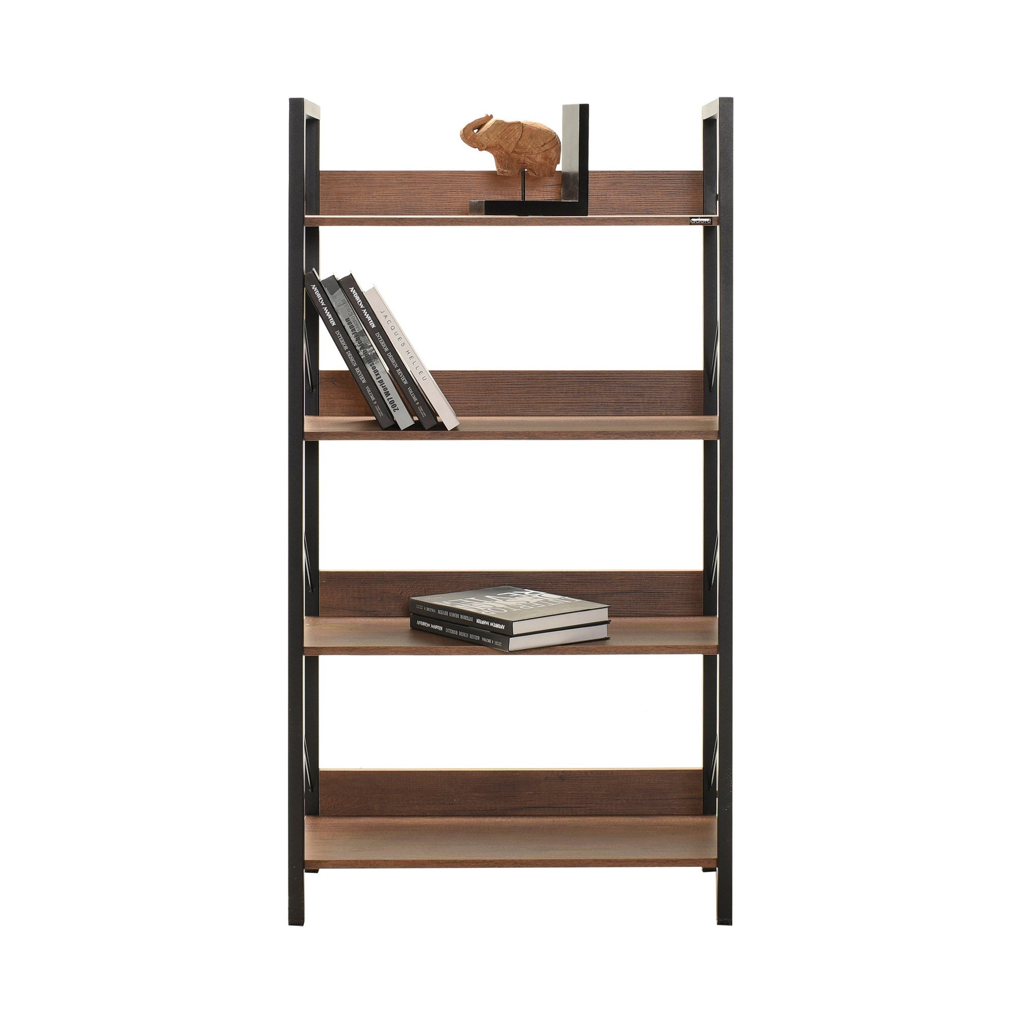 Estante de livros – 73 cm x 136 cm x 35 cm – Nogueira – Painel de partículas com revestimento a melamina