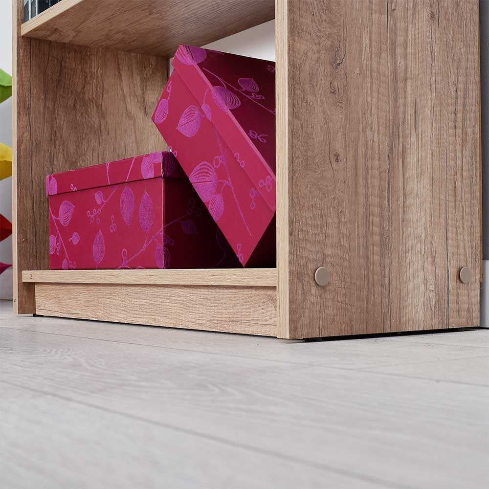 Estante de Livros em Nogueira Clara - 170cm de Altura com Múltiplas Prateleiras e Fixação à Parede