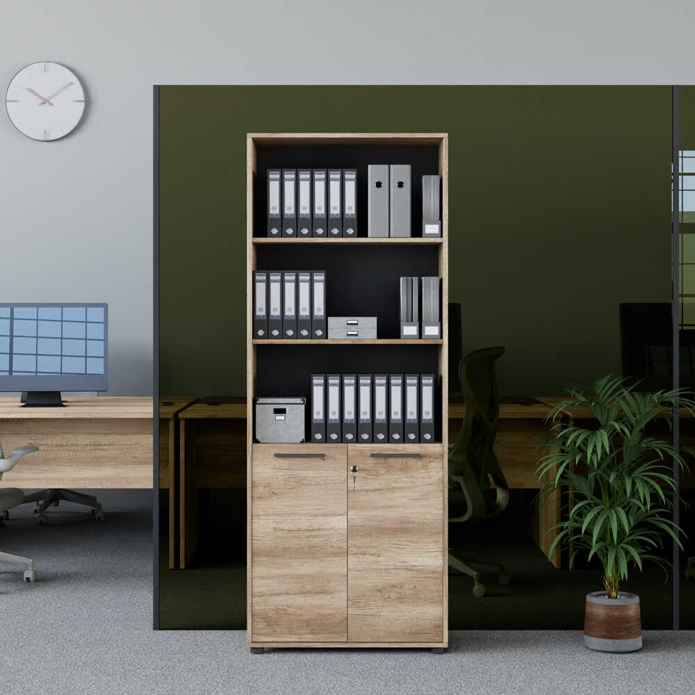 Estante de livros – 72 cm x 187 cm x 34 cm – Nogueira clara – Painéis de partículas revestidos a melamina