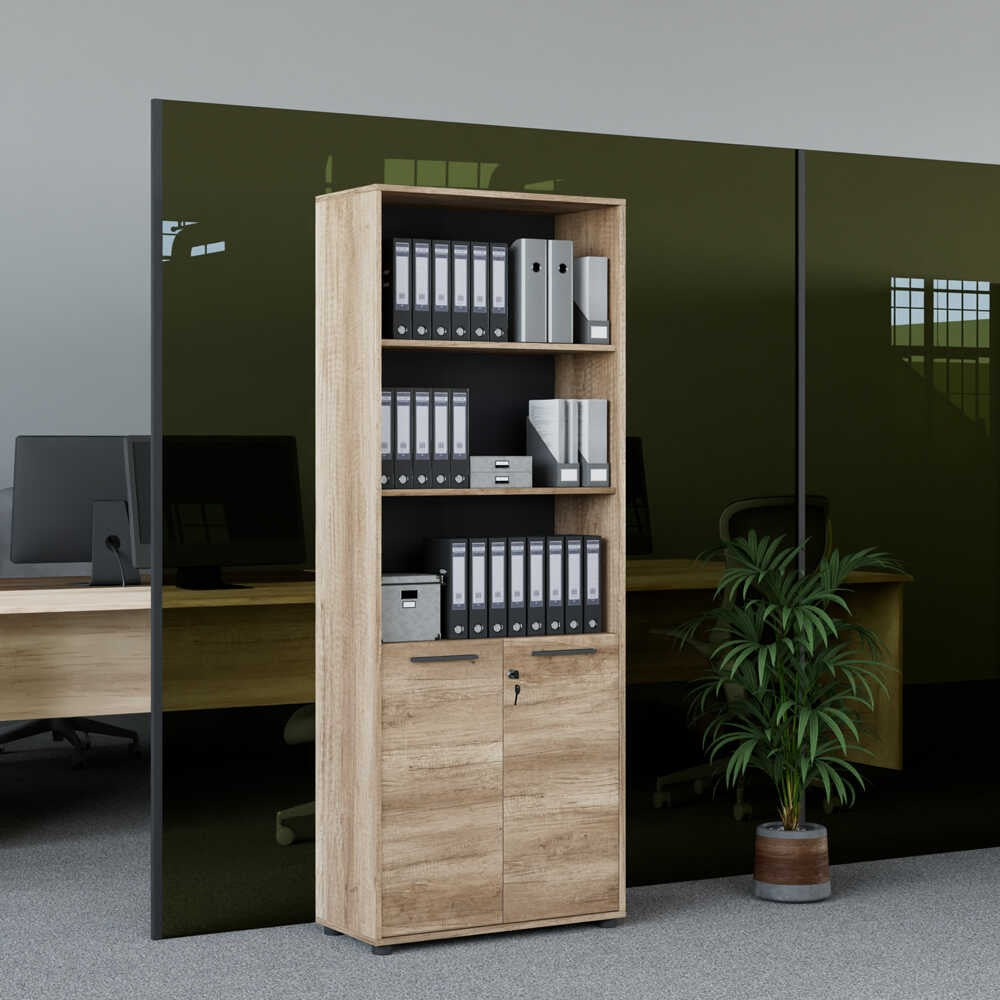 Estante de livros – 72 cm x 187 cm x 34 cm – Nogueira clara – Painéis de partículas revestidos a melamina