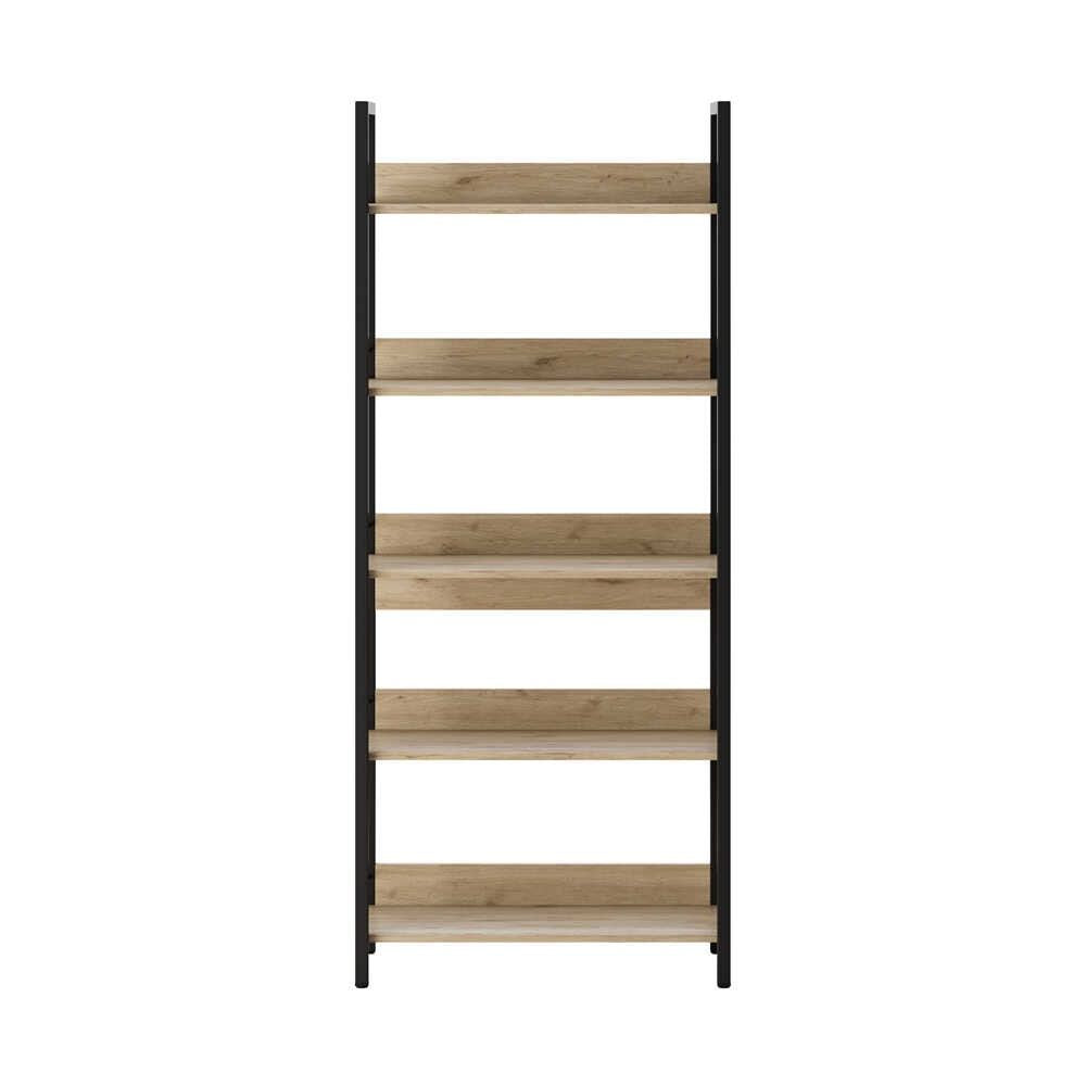 Estante de Livros em Carvalho com Múltiplas Prateleiras - 172cm de Altura, Fixação na Parede Incluída