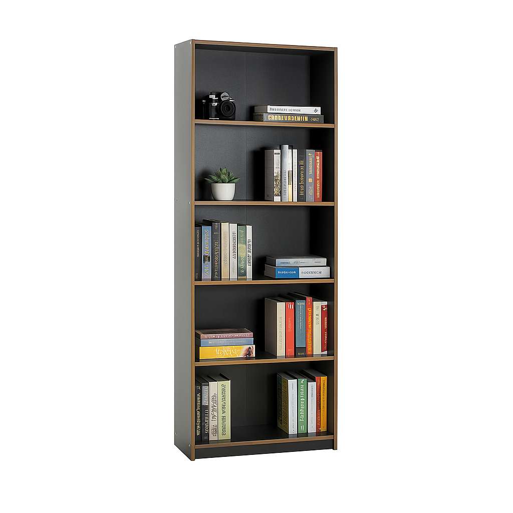 Estante de livros – 64cm x 182cm x 26cm – Antracite – Madeira Aglomerada