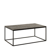 Mesa de Centro Preta em Mármore com Estrutura Metálica - 100x60cm, Design Moderno e Elegante