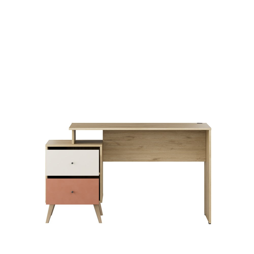 Secretária de Estudo – 110 cm x 75 cm x 44 cm – Multicolorido – Painéis de partículas revestidos a melamina