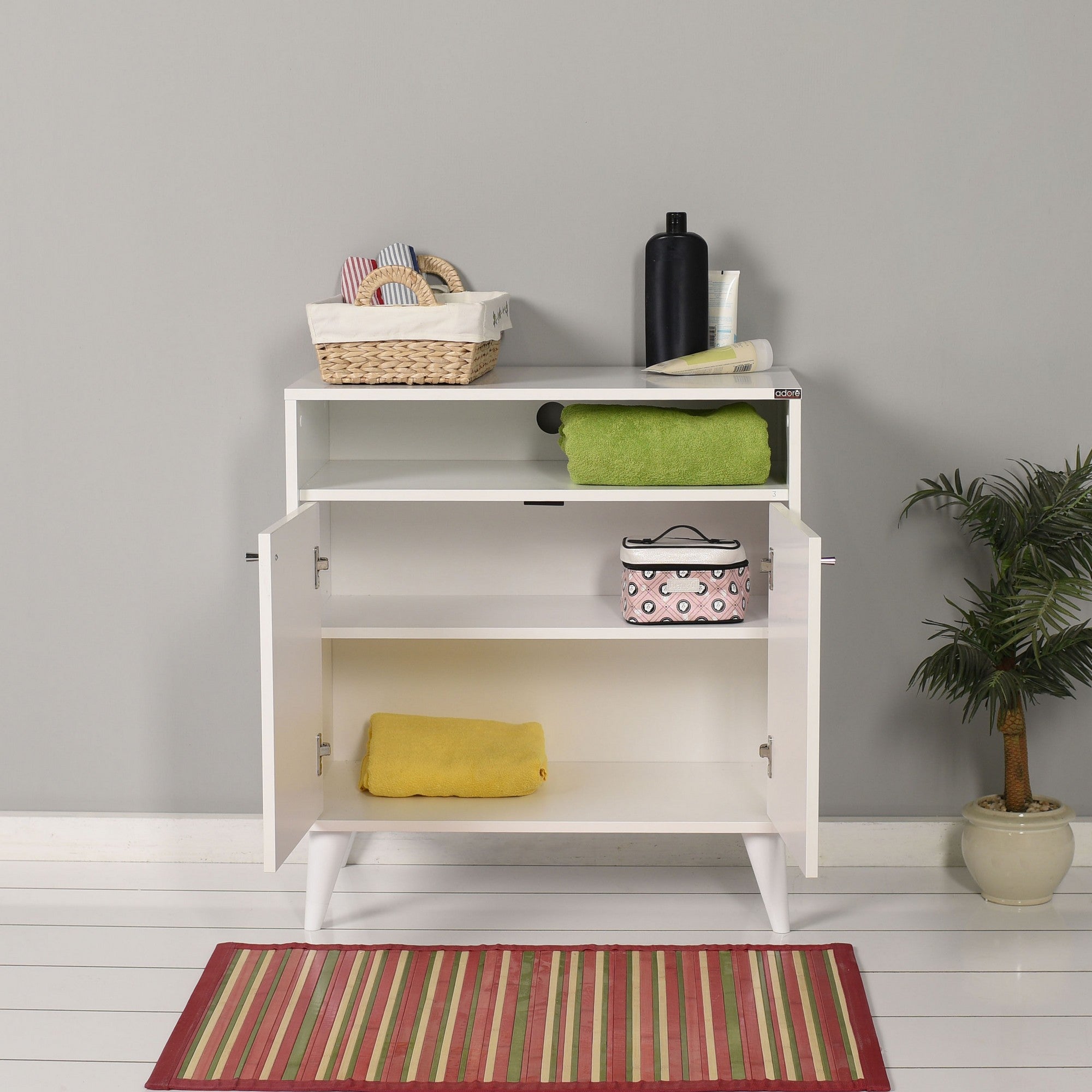 Armário Multiusos Branco Diamante - 73x79x42cm com Revestimento Melamínico Resistente